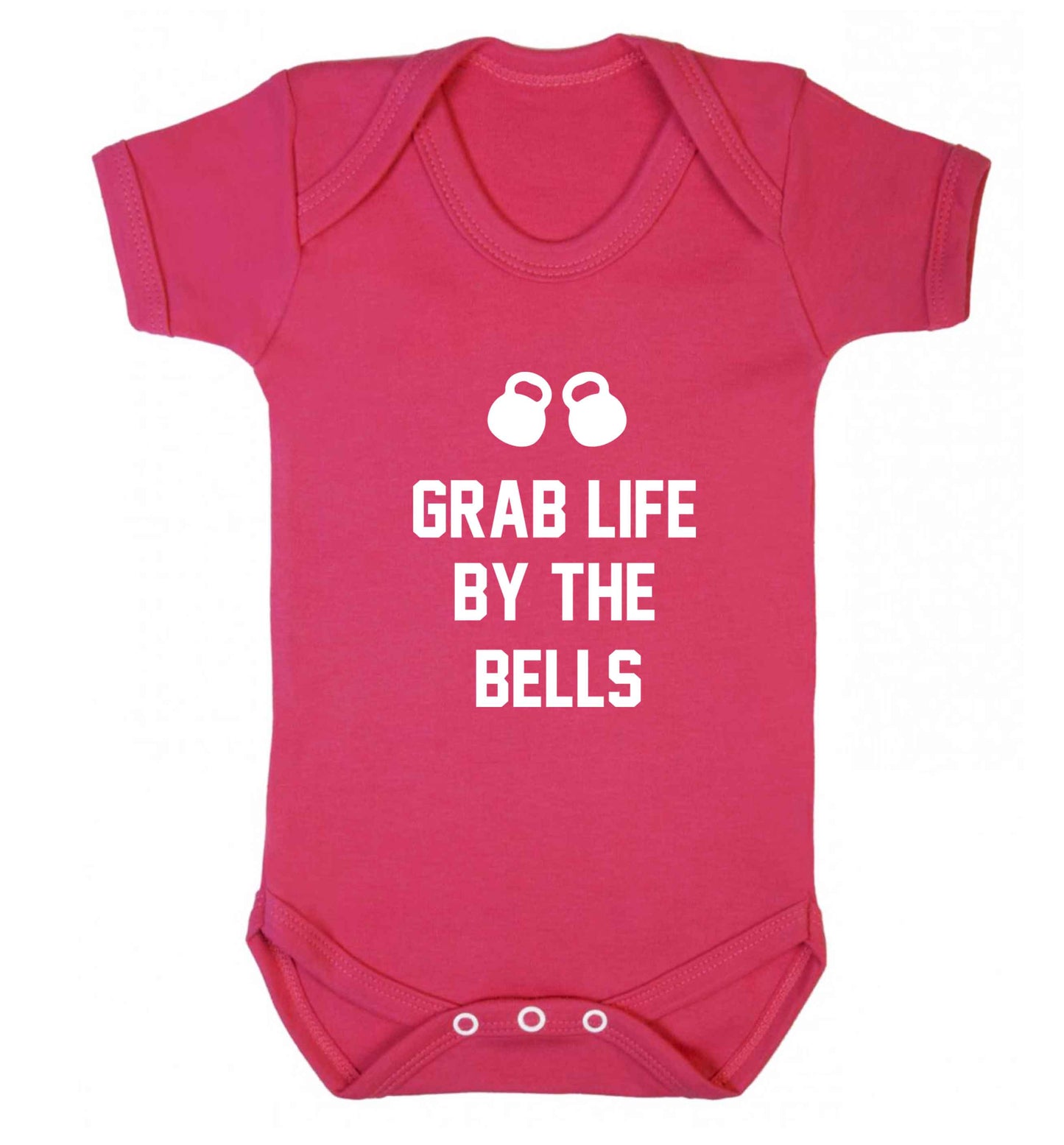 Grab life by the bells baby vest dark pink 18-24 months