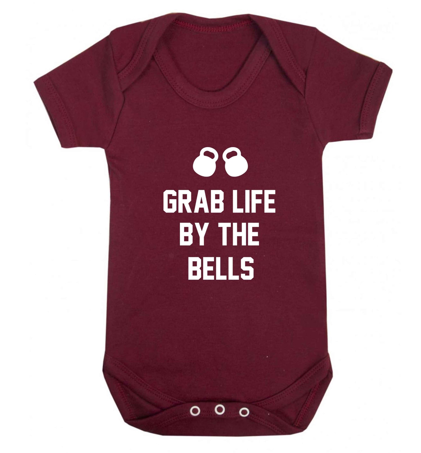 Grab life by the bells baby vest maroon 18-24 months