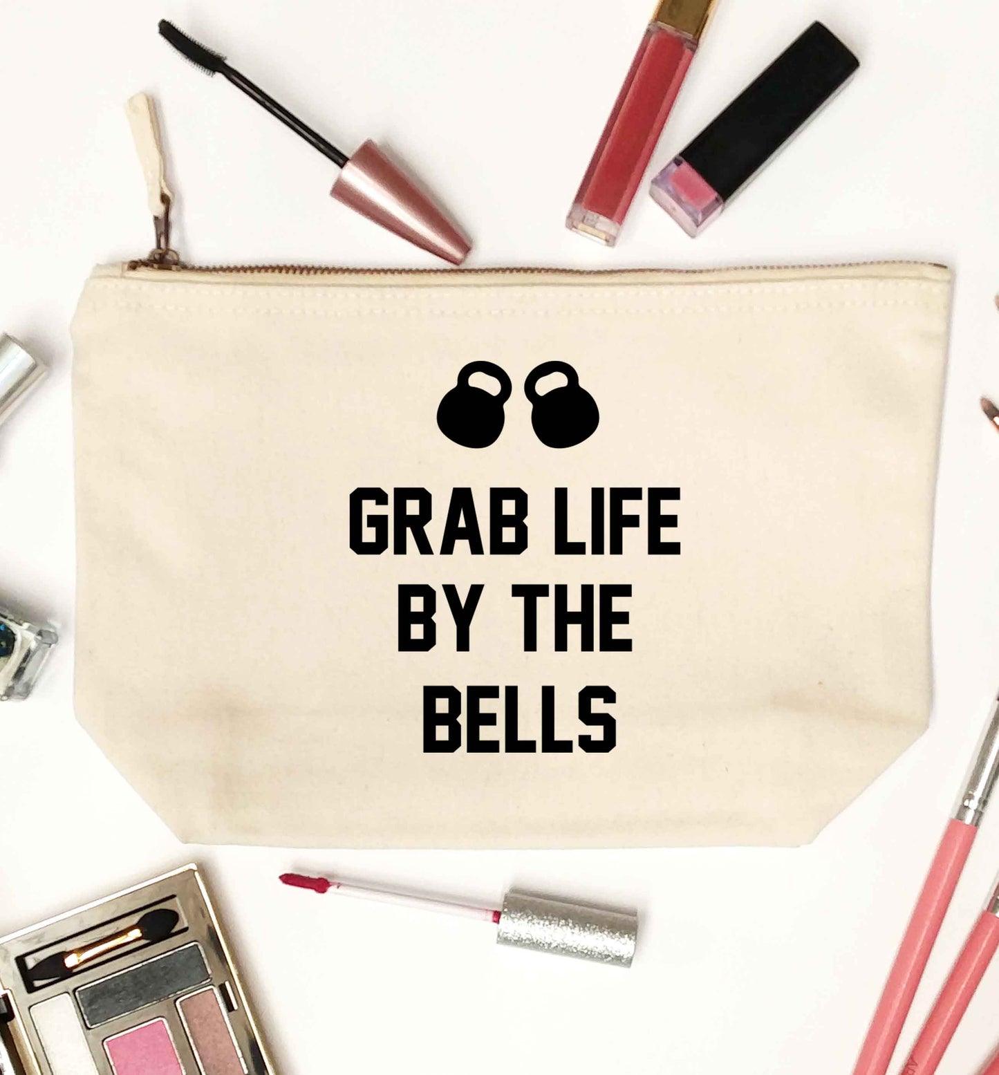 Grab life by the bells natural makeup bag