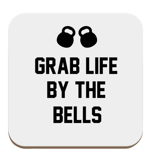 Grab life by the bells set of four coasters