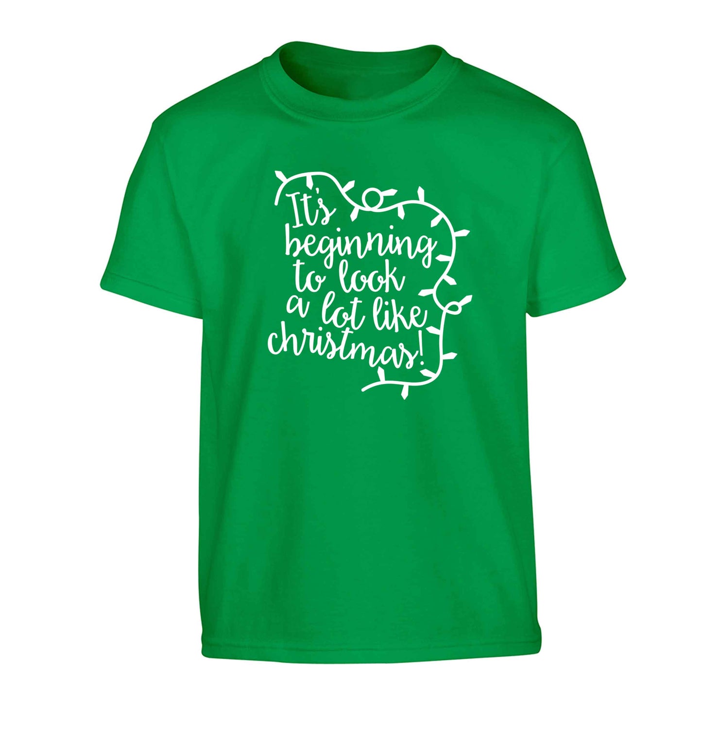 It's beginning to look a lot like Christmas Children's green Tshirt 12-13 Years