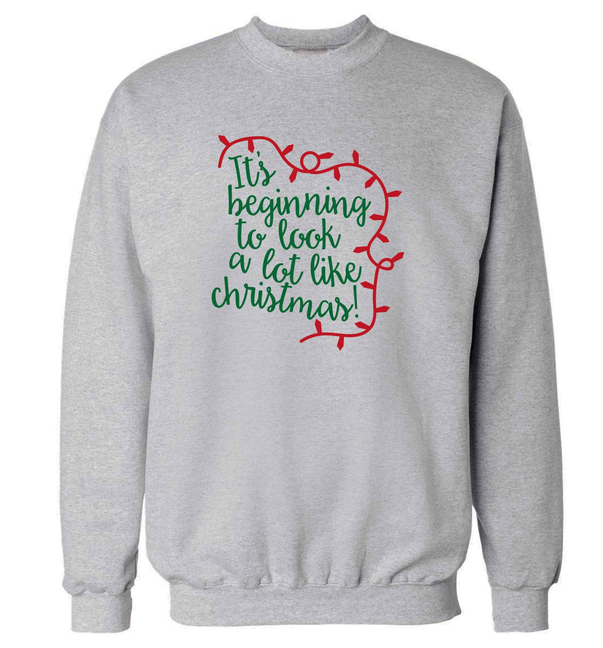 It's beginning to look a lot like Christmas adult's unisex grey sweater 2XL
