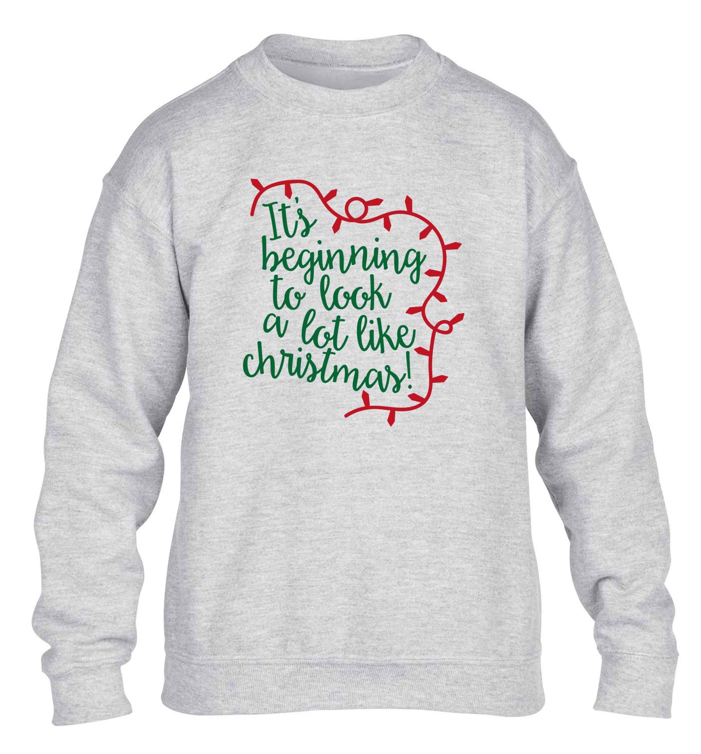 It's beginning to look a lot like Christmas children's grey sweater 12-13 Years