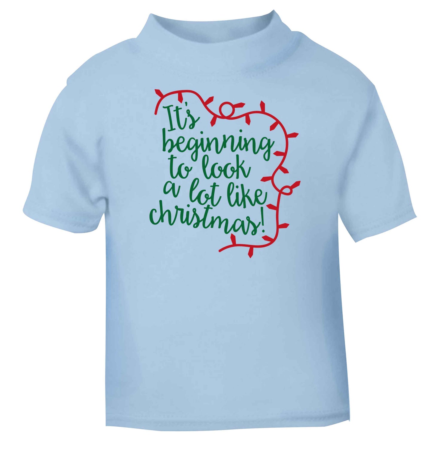 It's beginning to look a lot like Christmas light blue baby toddler Tshirt 2 Years