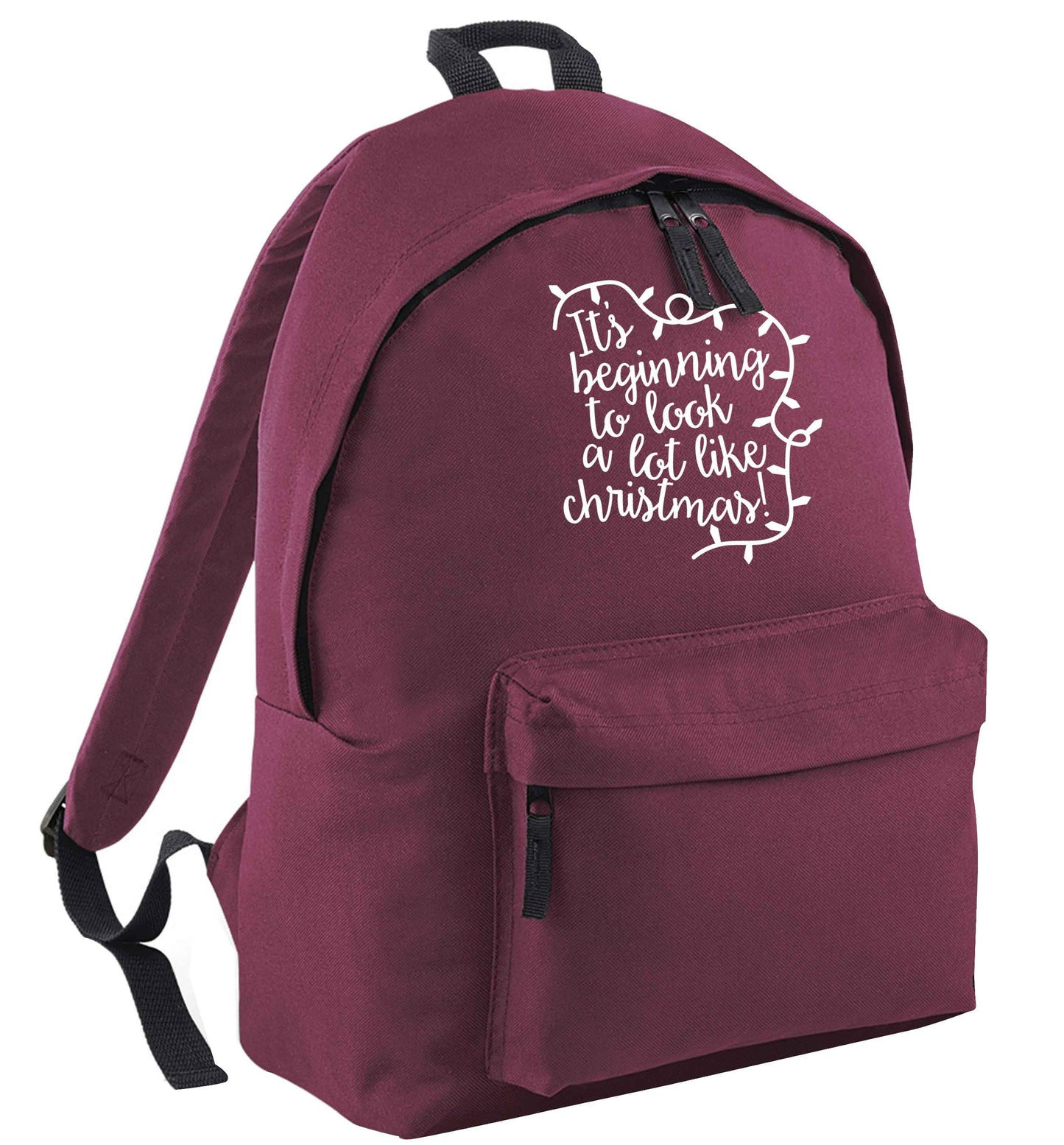 It's beginning to look a lot like Christmas maroon adults backpack