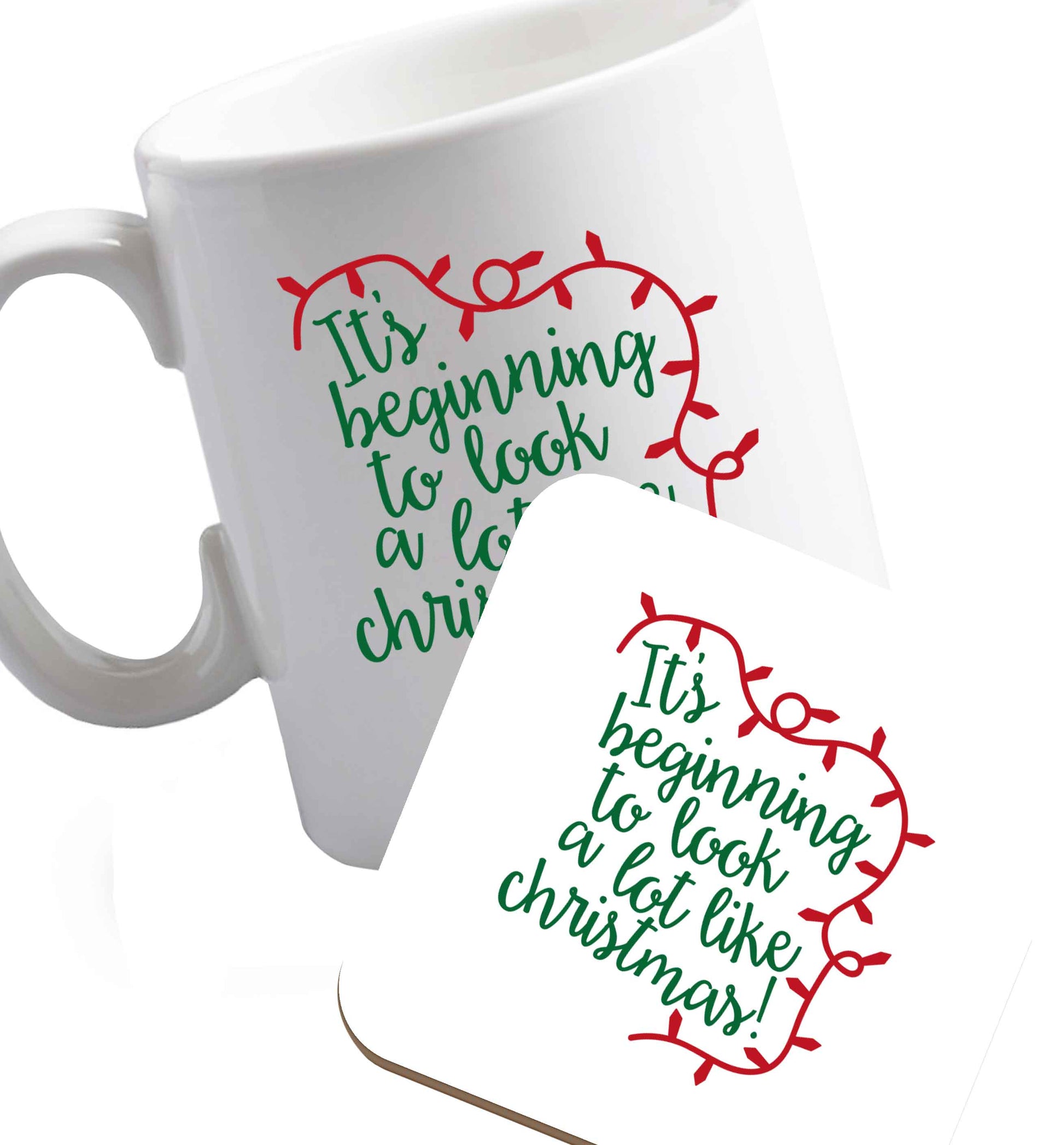 10 oz Favourite Type Pan Pancake ceramic mug and coaster set right handed