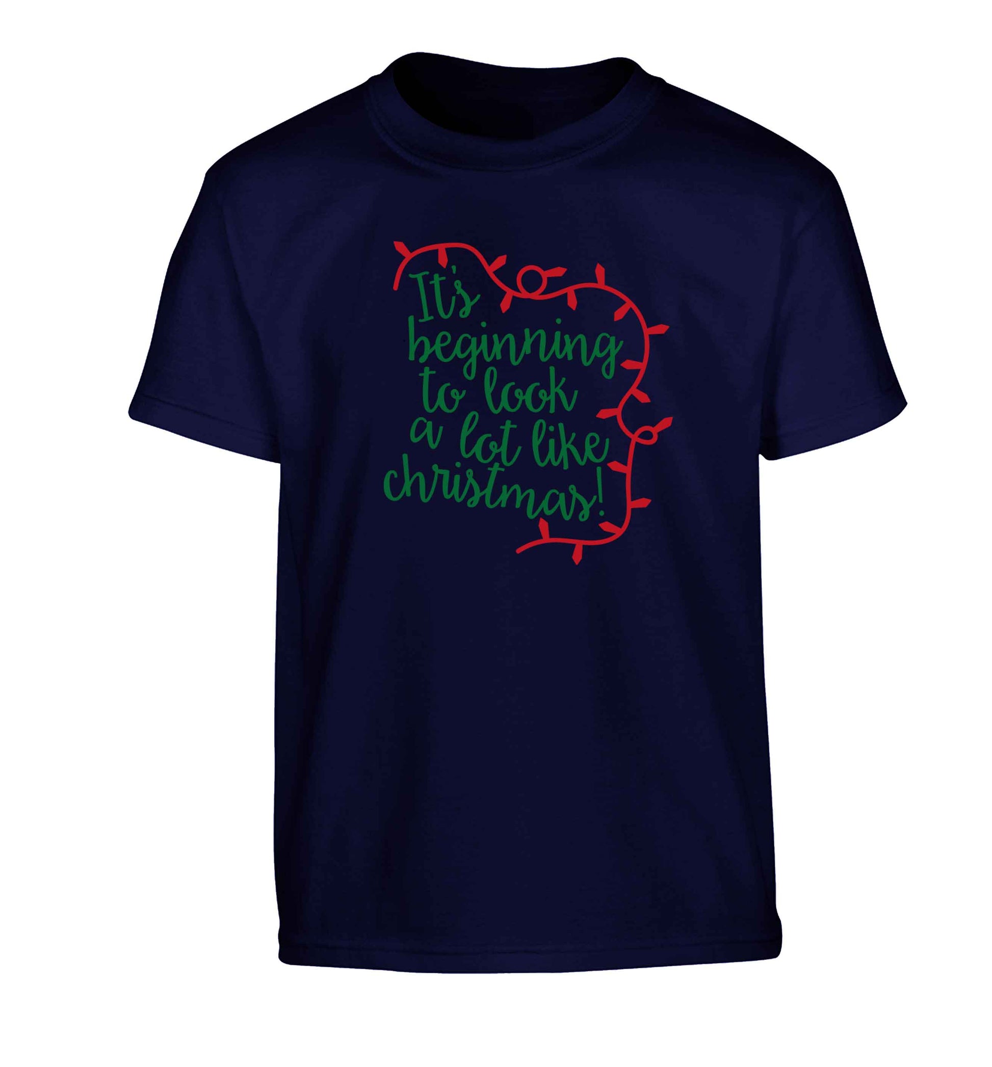 It's beginning to look a lot like Christmas Children's navy Tshirt 12-13 Years