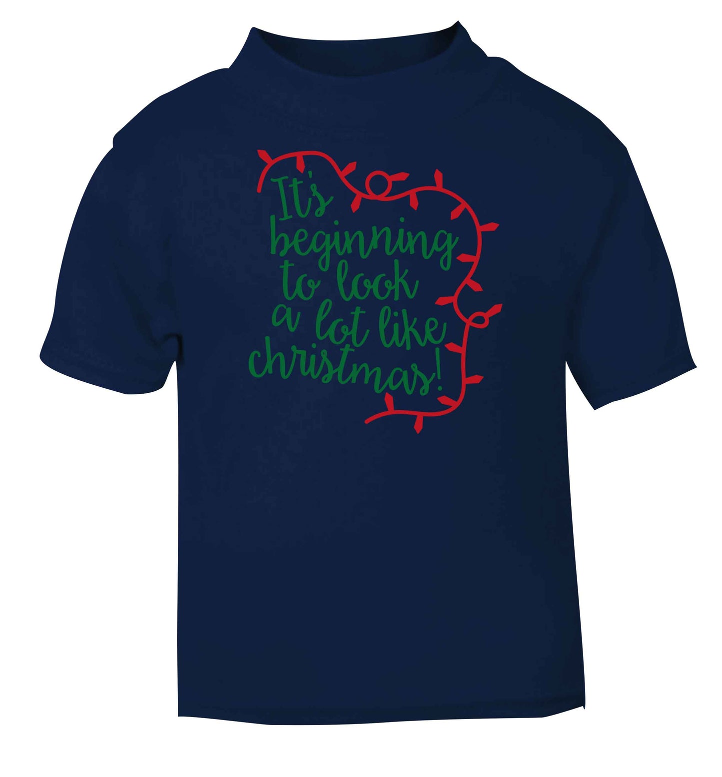 It's beginning to look a lot like Christmas navy baby toddler Tshirt 2 Years