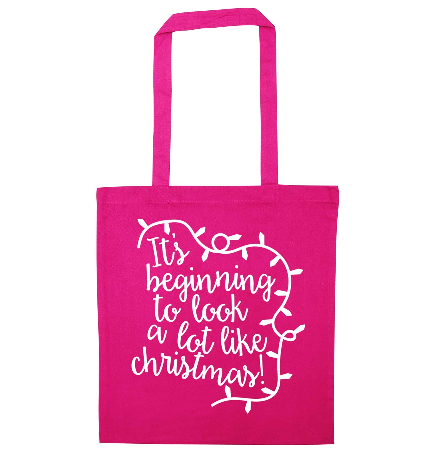 It's beginning to look a lot like Christmas pink tote bag