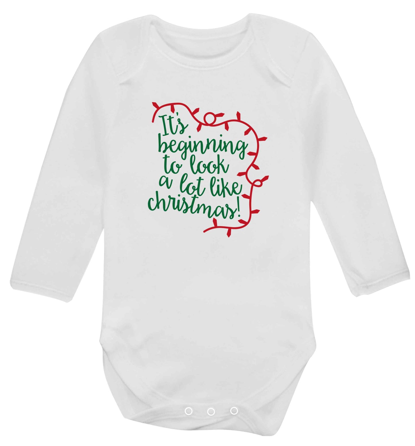 It's beginning to look a lot like Christmas baby vest long sleeved white 6-12 months