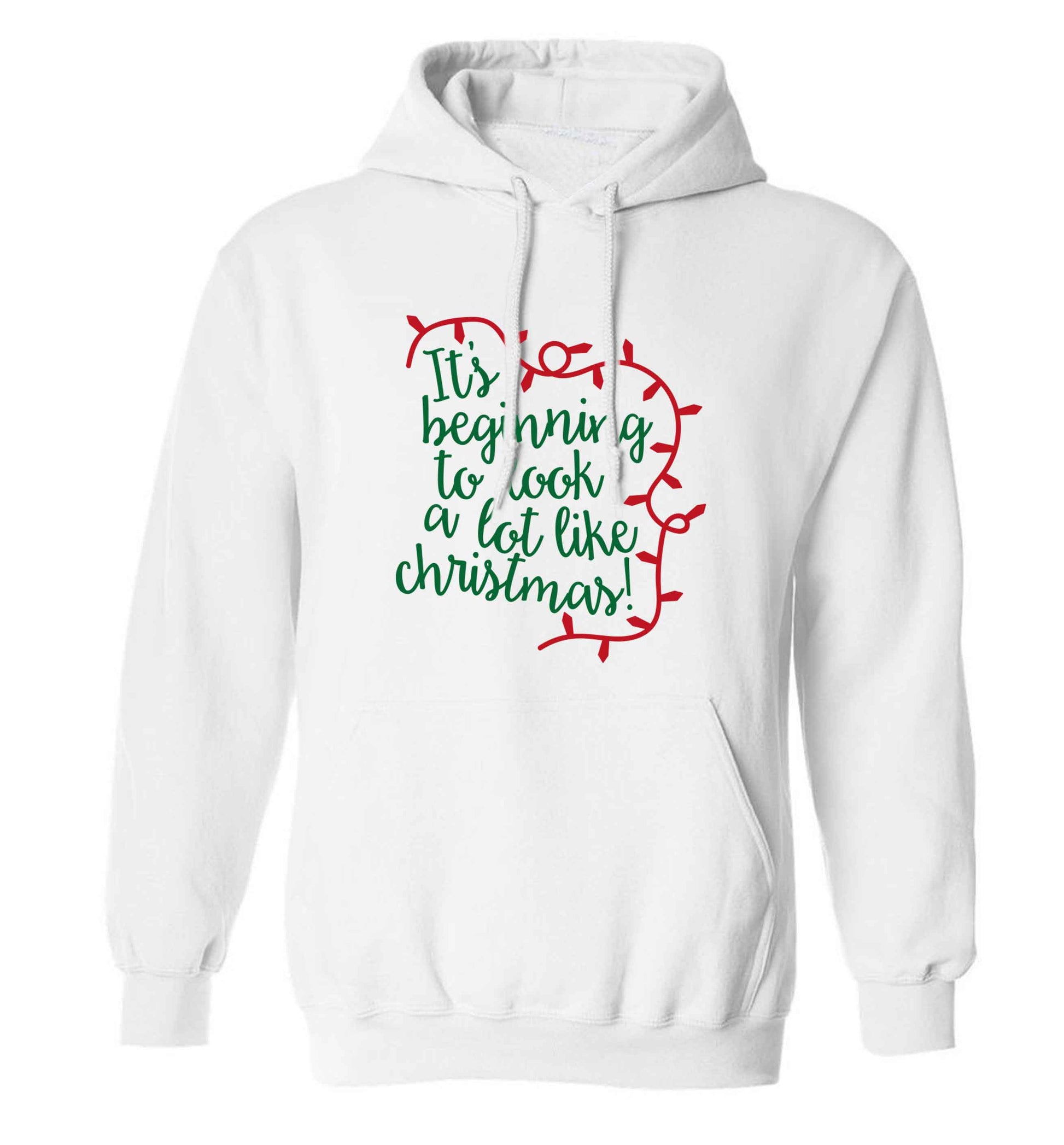 It's beginning to look a lot like Christmas adults unisex white hoodie 2XL