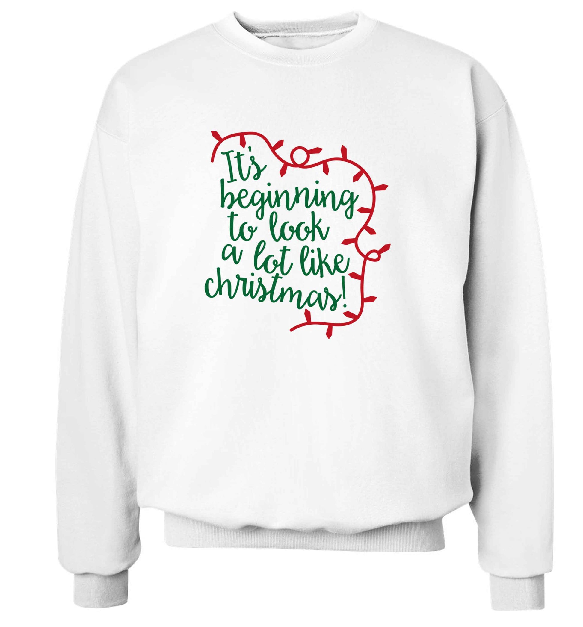 It's beginning to look a lot like Christmas adult's unisex white sweater 2XL