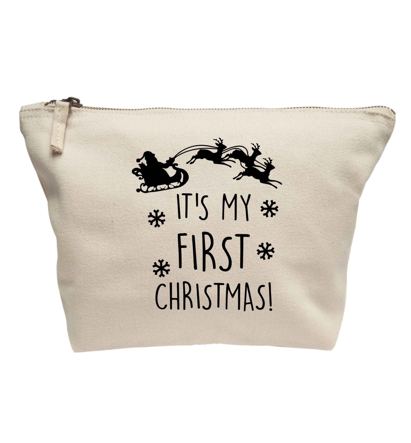 It's my first Christmas - Santa sleigh text | Makeup / wash bag