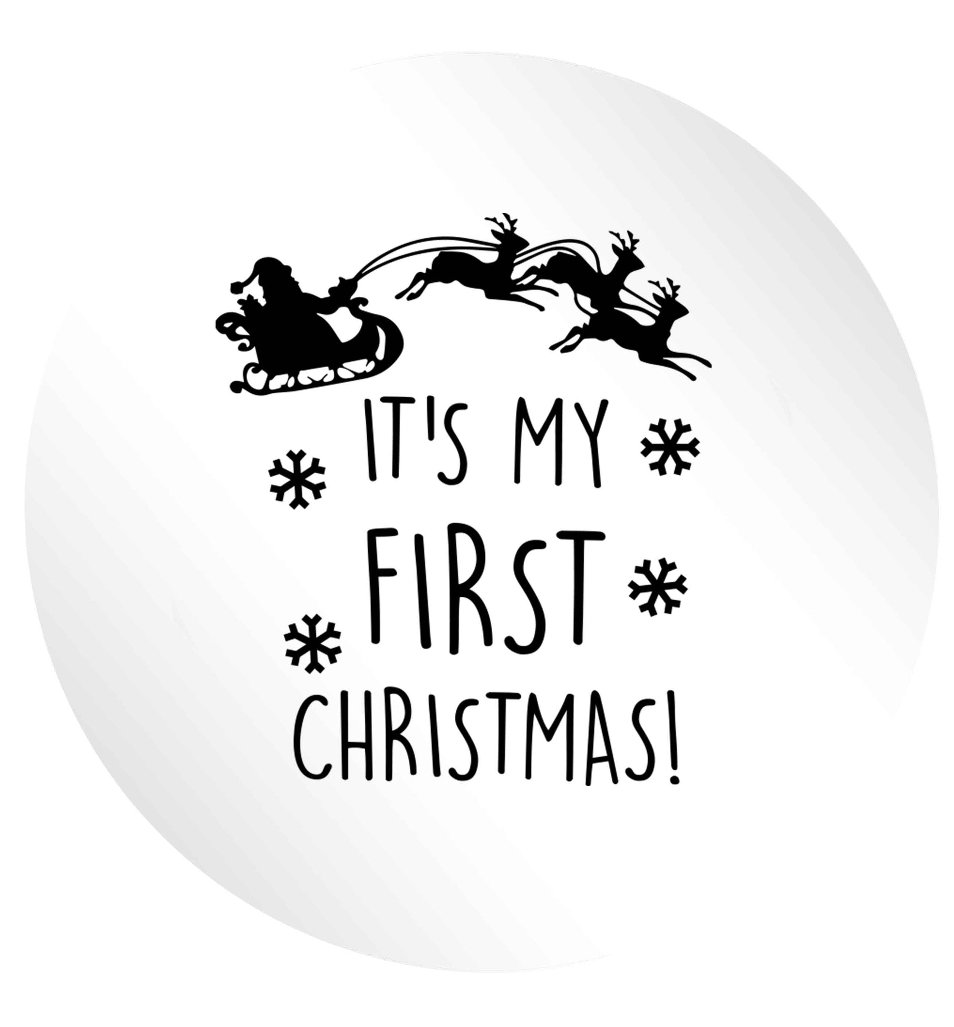 It's my first Christmas - Santa sleigh text 24 @ 45mm matt circle stickers