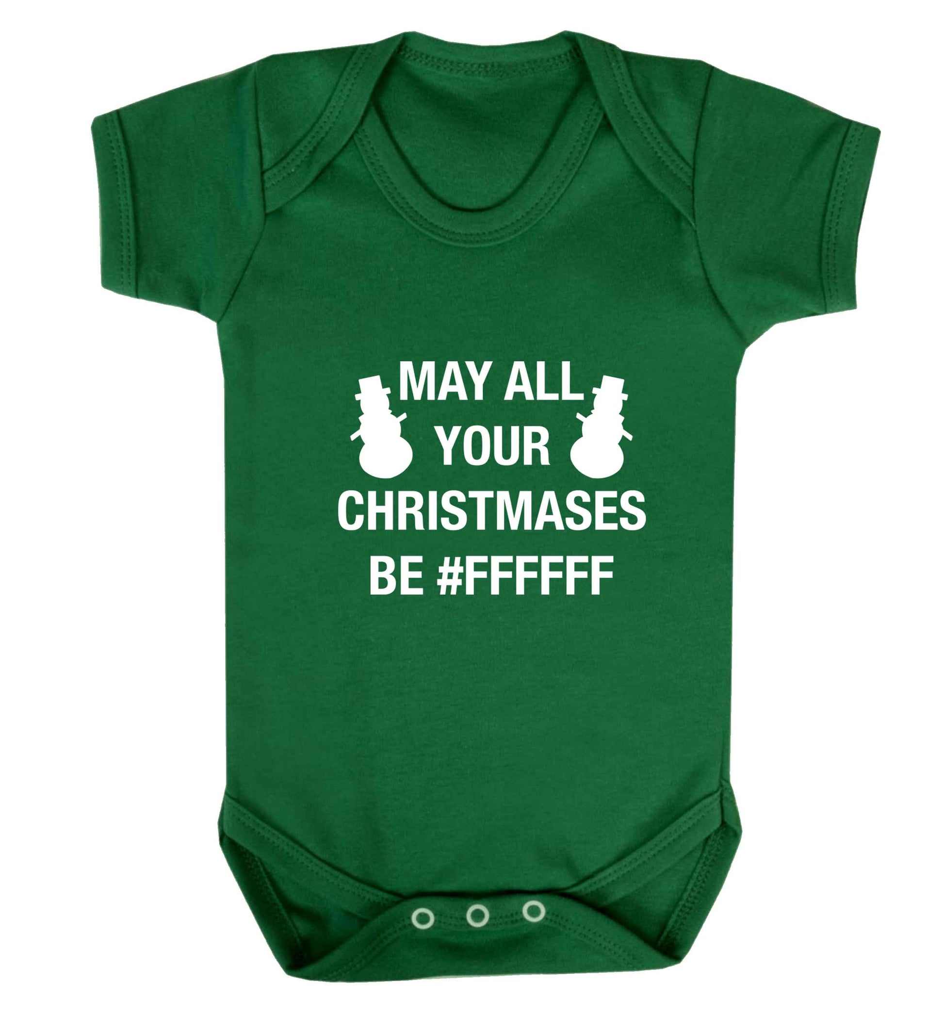 May all your Christmases be #FFFFFF baby vest green 18-24 months