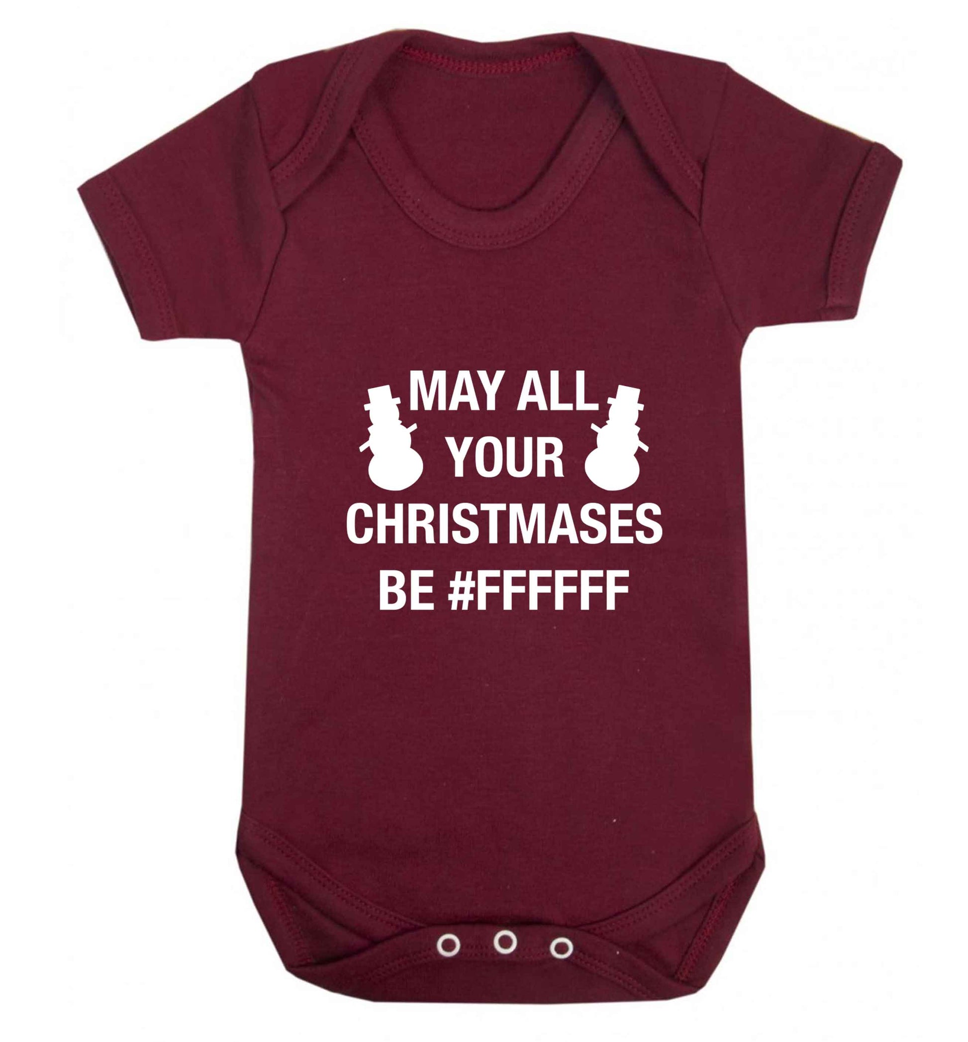 May all your Christmases be #FFFFFF baby vest maroon 18-24 months
