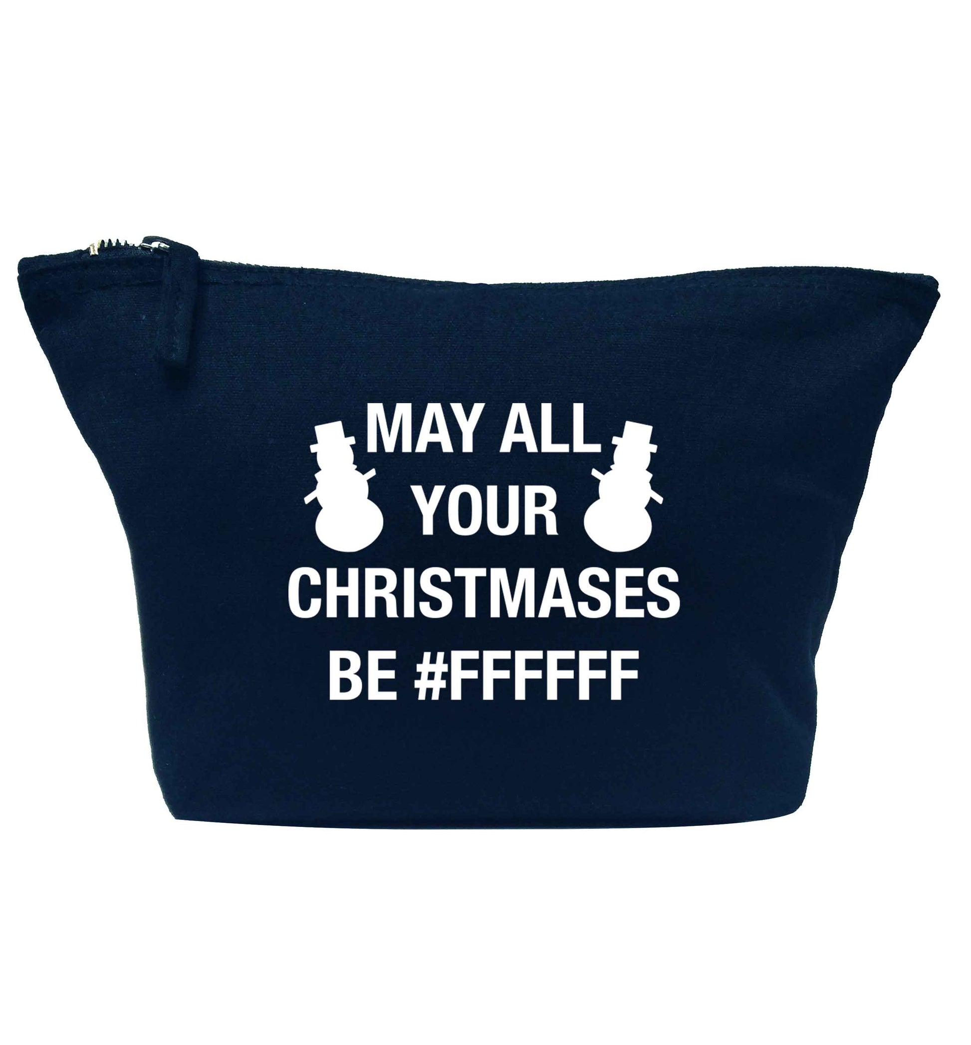 May all your Christmases be #FFFFFF navy makeup bag