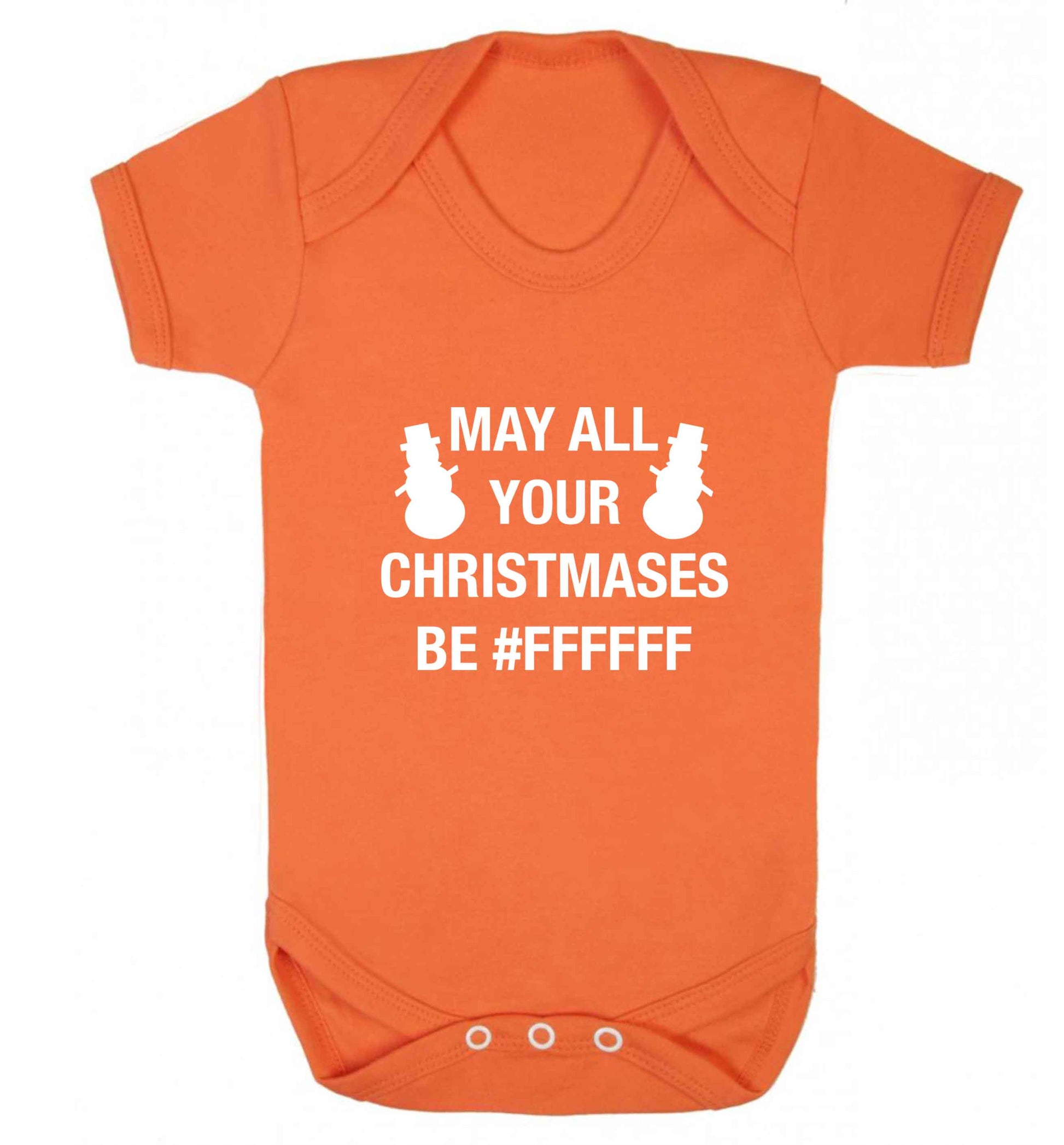 May all your Christmases be #FFFFFF baby vest orange 18-24 months
