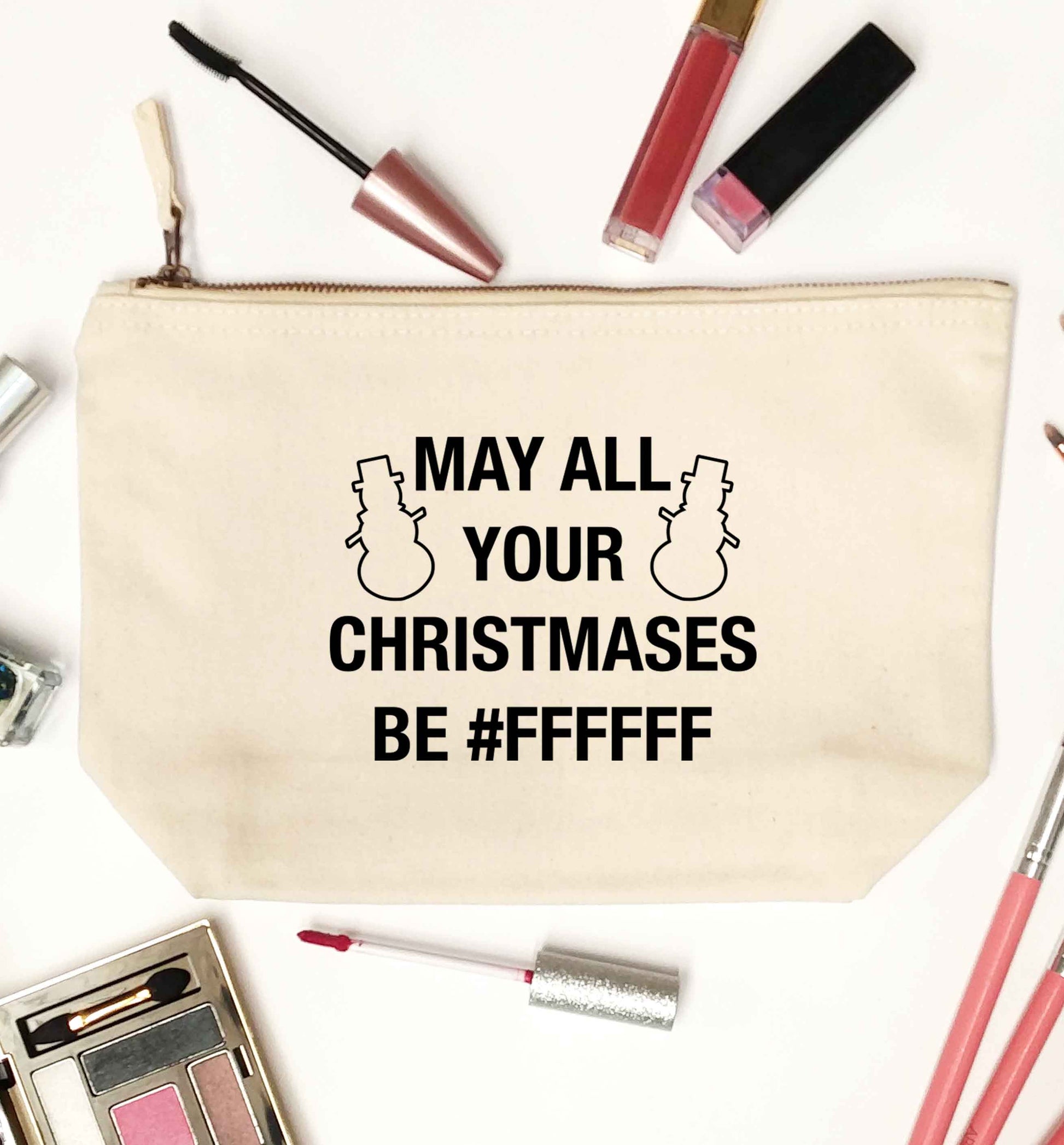 May all your Christmases be #FFFFFF natural makeup bag