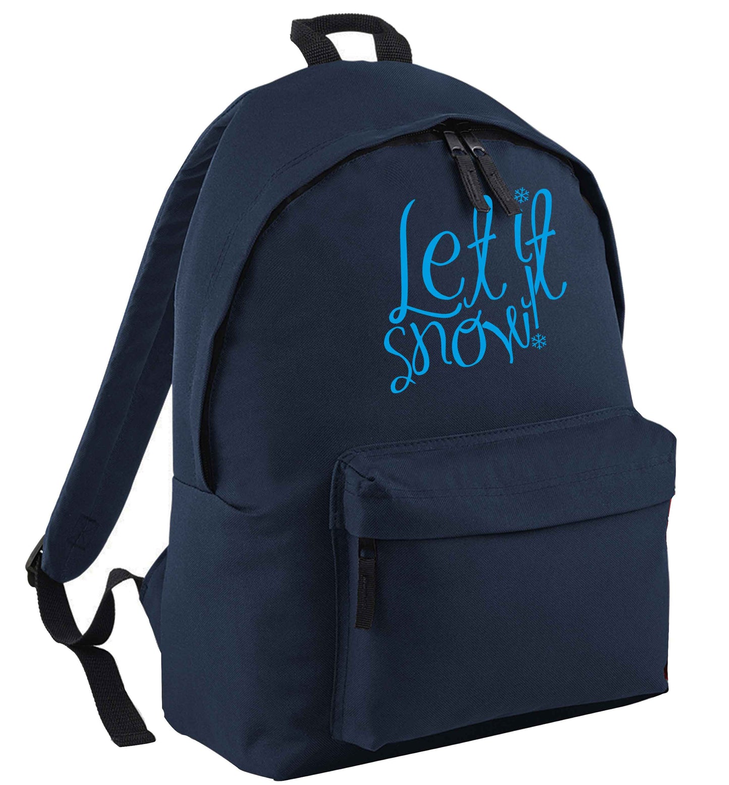 Let it snow navy adults backpack
