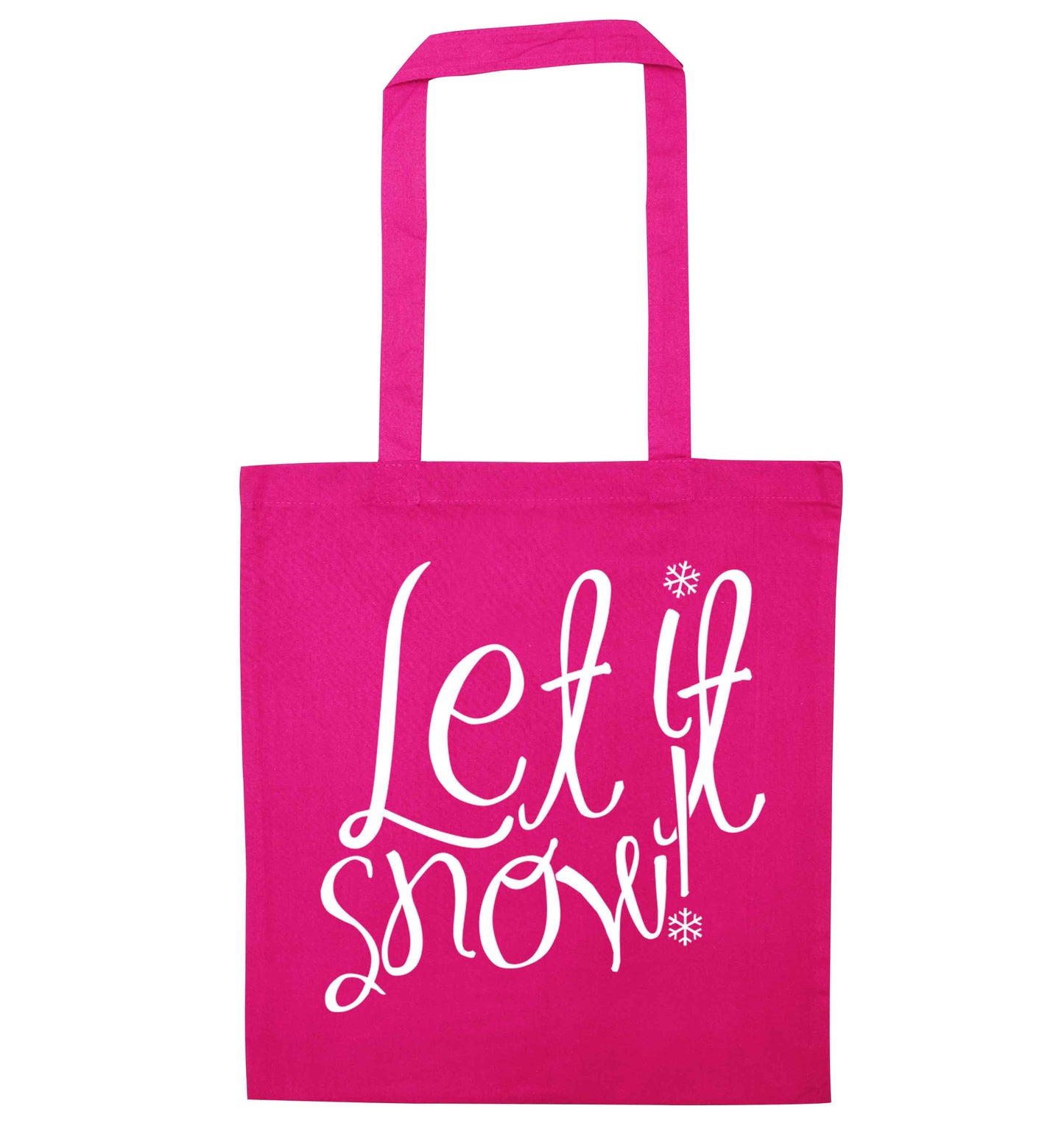 Let it snow pink tote bag