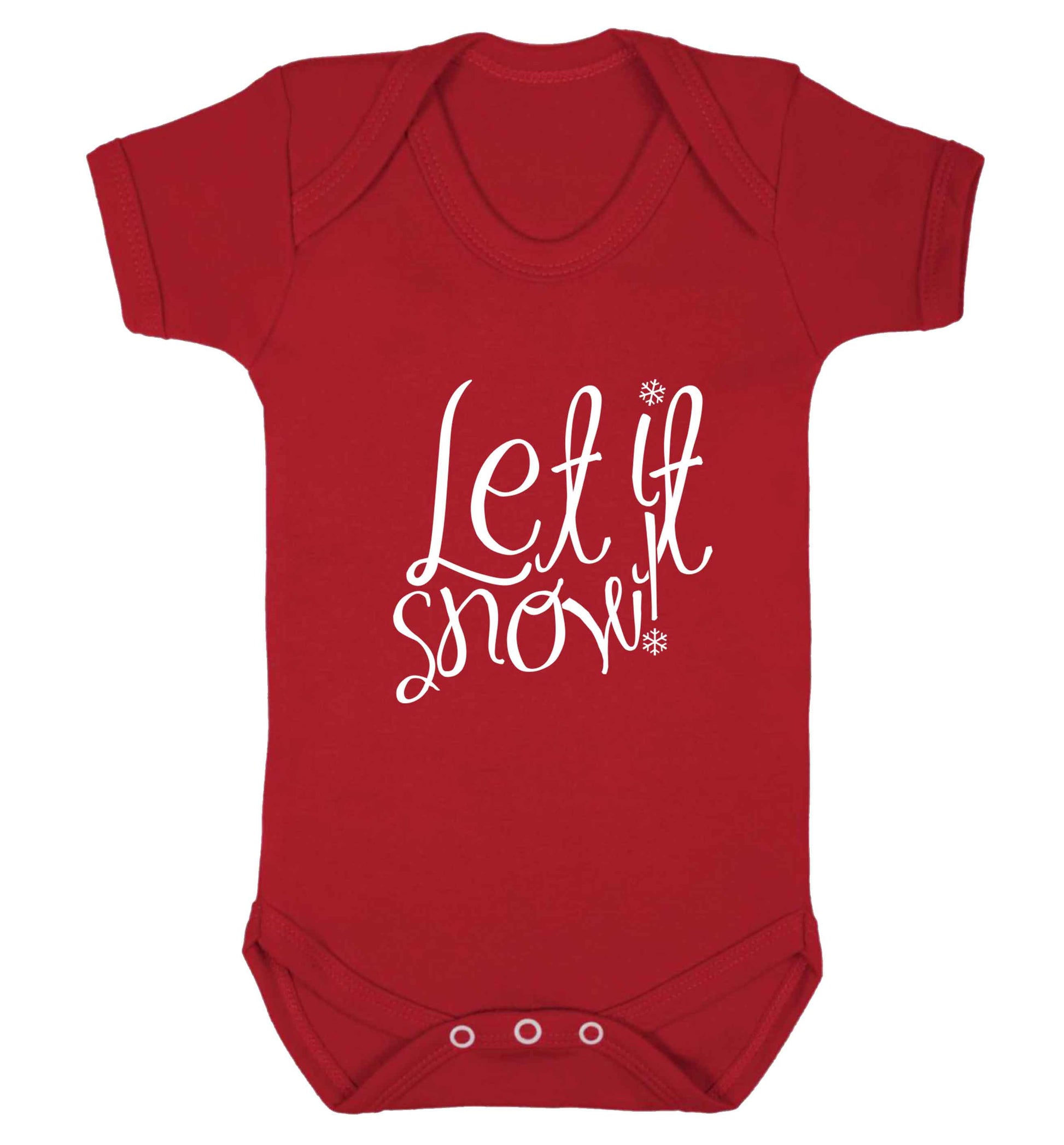 Let it snow baby vest red 18-24 months