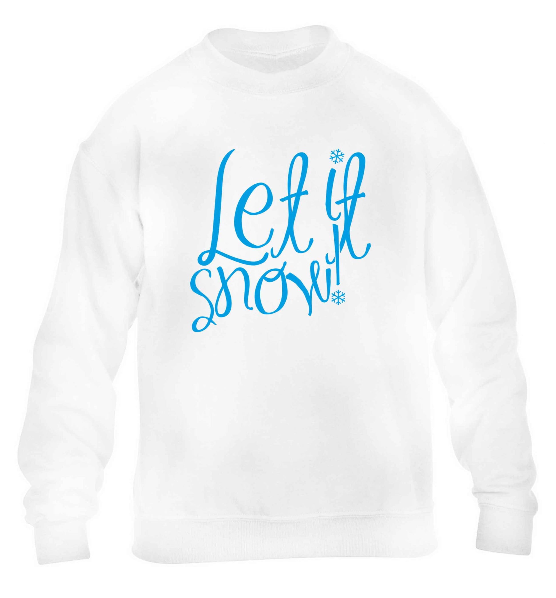 Let it snow children's white sweater 12-13 Years