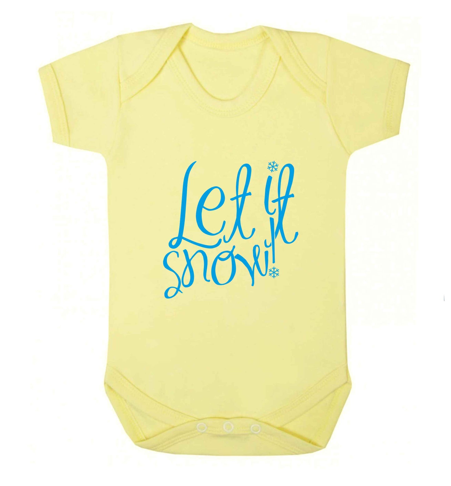 Let it snow baby vest pale yellow 18-24 months