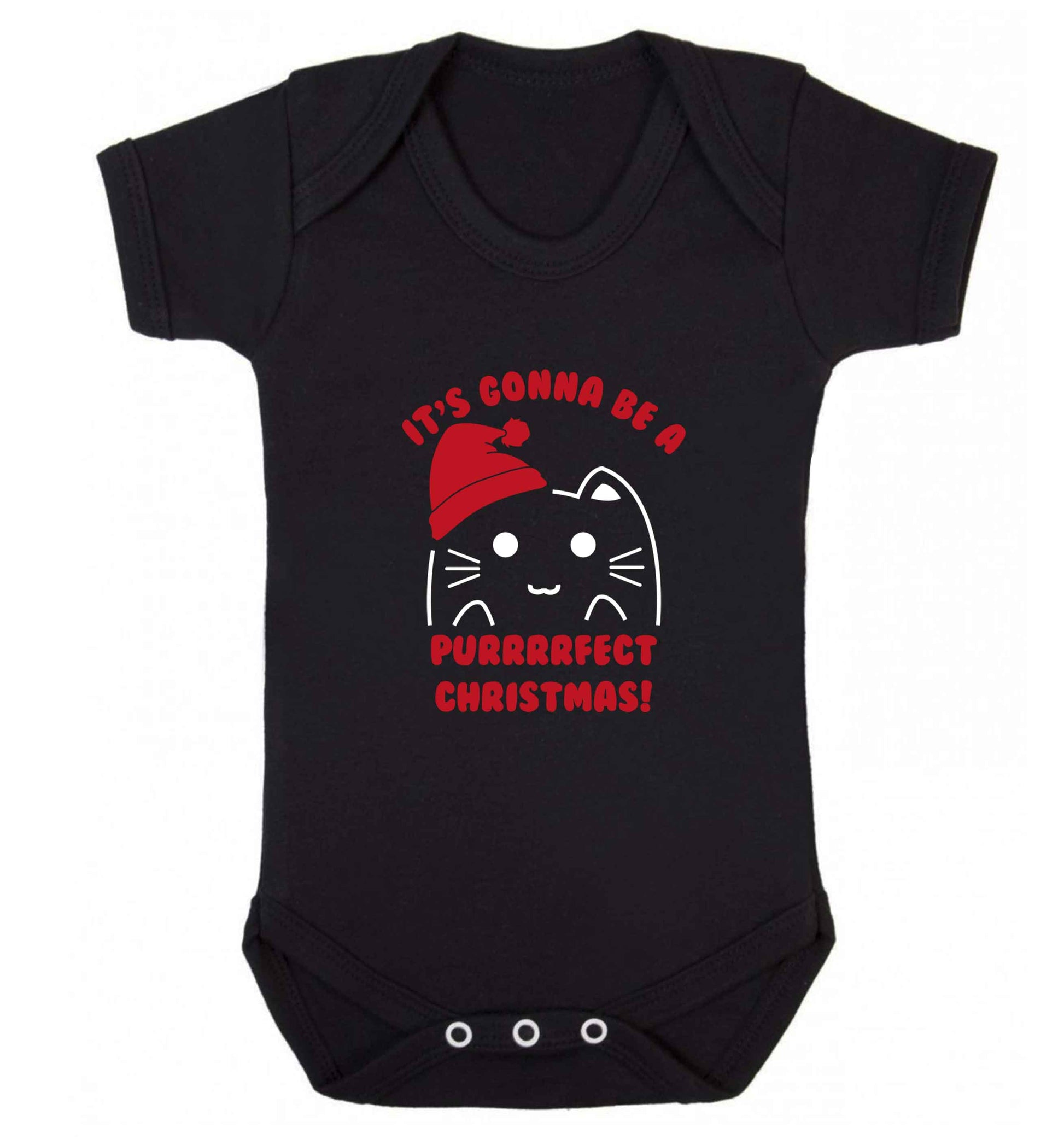 It's going to be a purrfect Christmas baby vest black 18-24 months