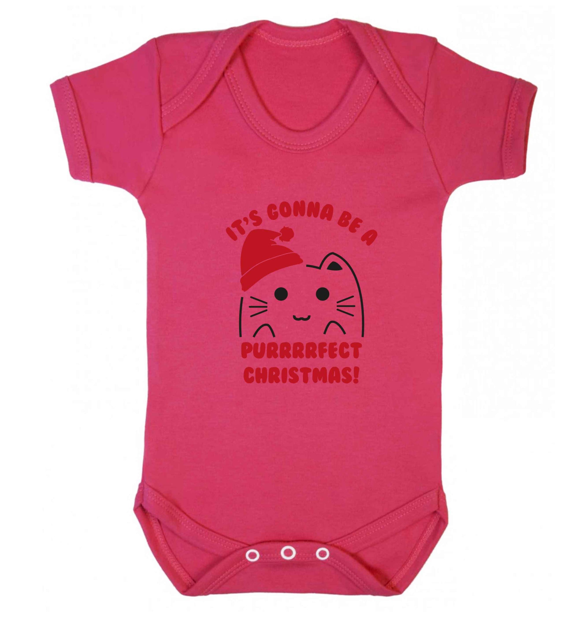 It's going to be a purrfect Christmas baby vest dark pink 18-24 months