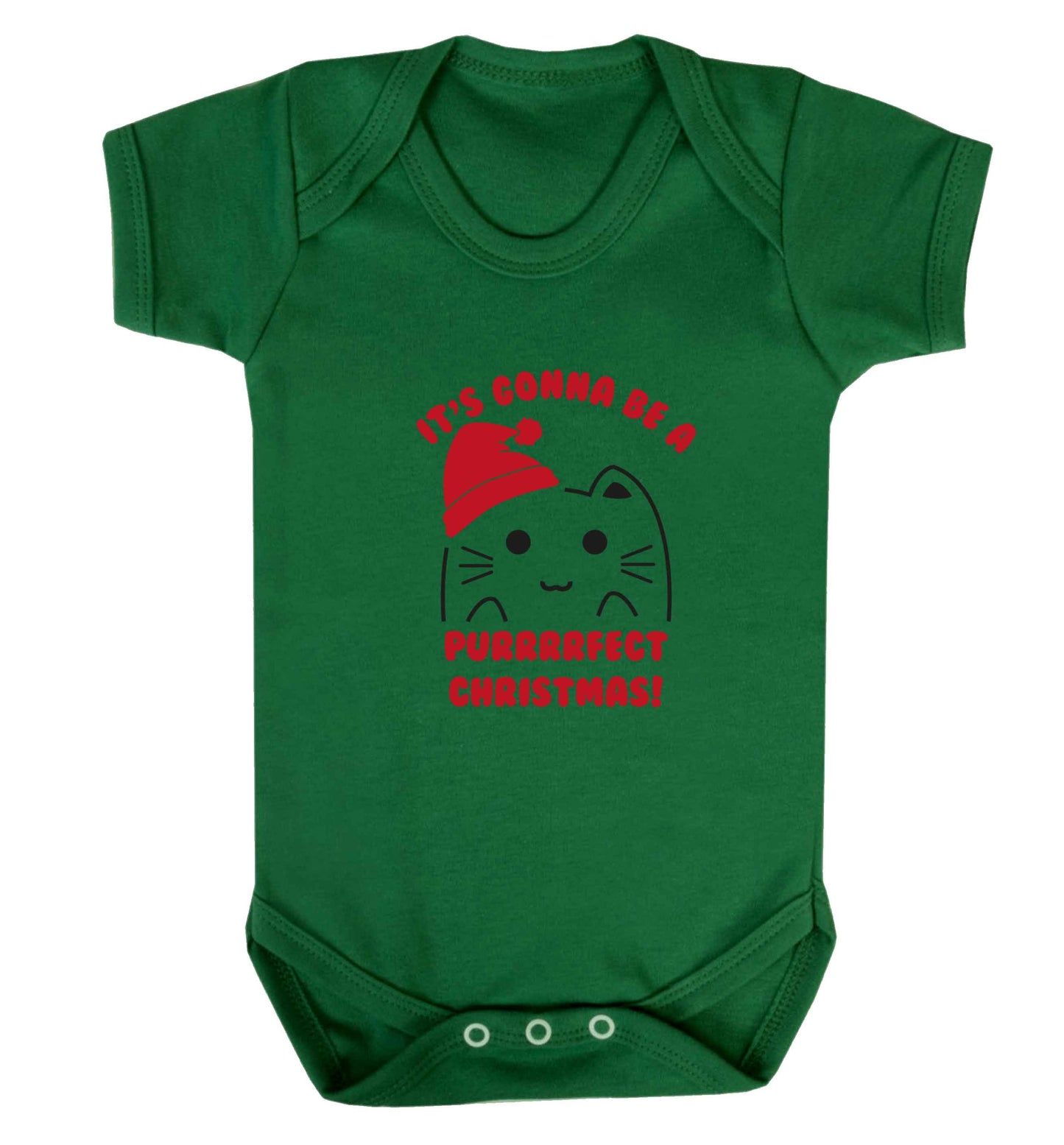 It's going to be a purrfect Christmas baby vest green 18-24 months