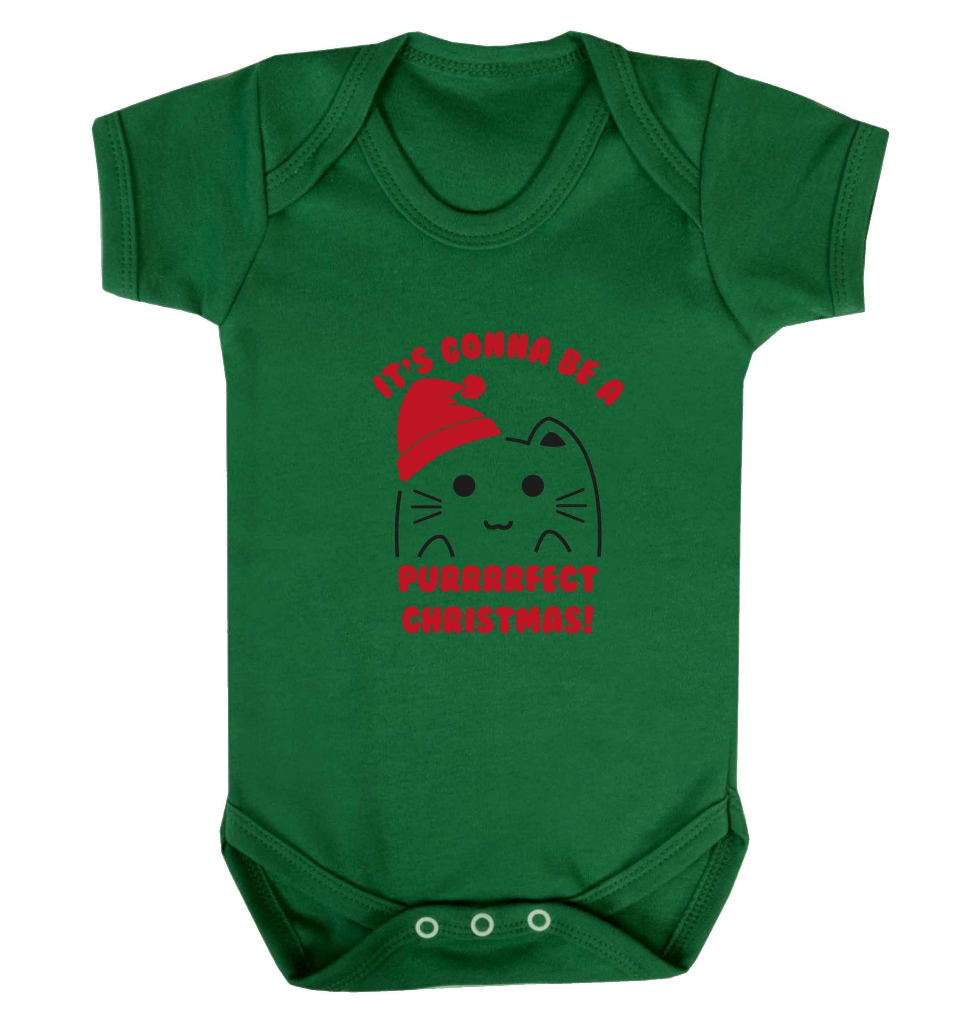 It's going to be a purrfect Christmas baby vest green 18-24 months