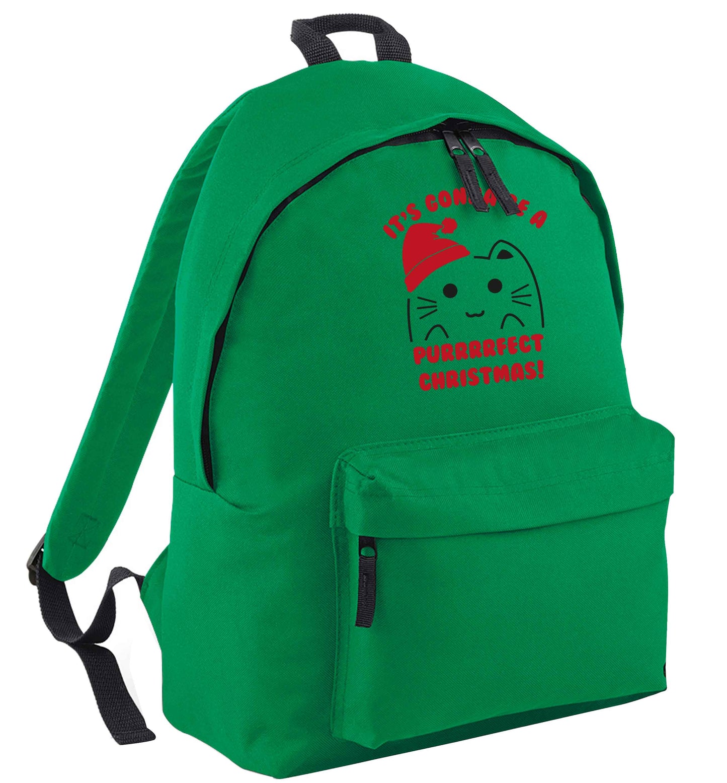 It's going to be a purrfect Christmas green adults backpack