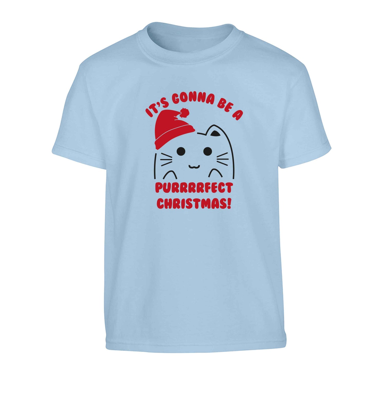 It's going to be a purrfect Christmas Children's light blue Tshirt 12-13 Years