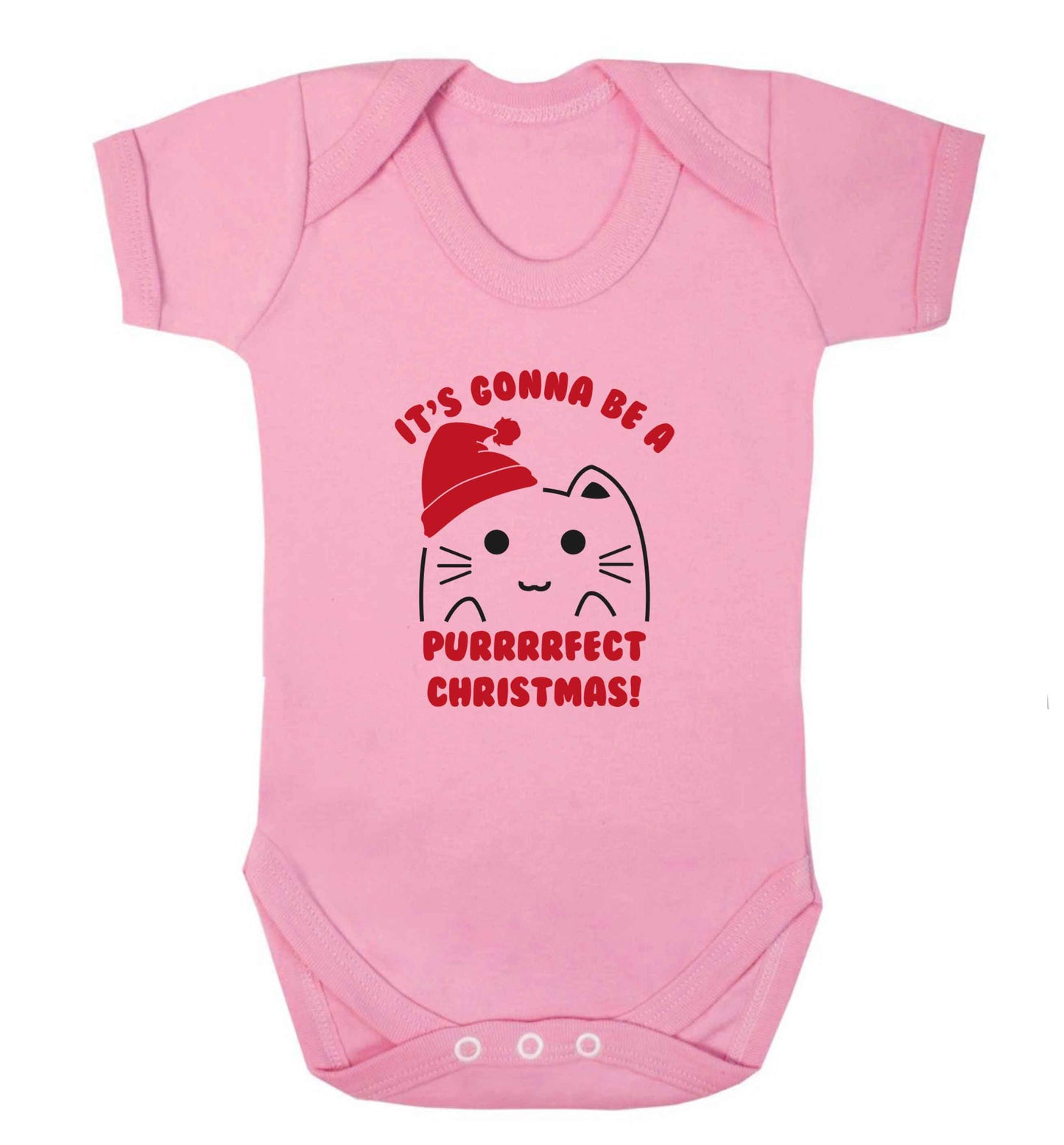 It's going to be a purrfect Christmas baby vest pale pink 18-24 months