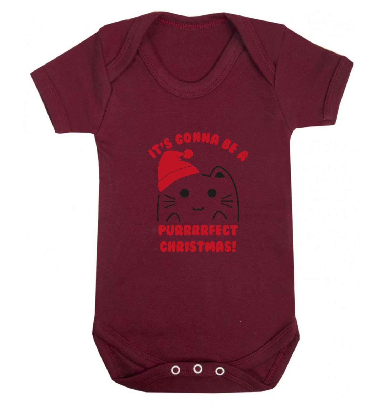 It's going to be a purrfect Christmas baby vest maroon 18-24 months