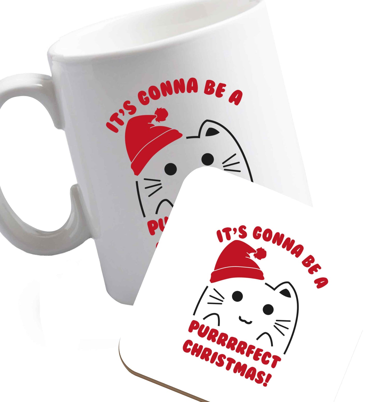 10 oz Favourite Type Pan Pancake ceramic mug and coaster set right handed