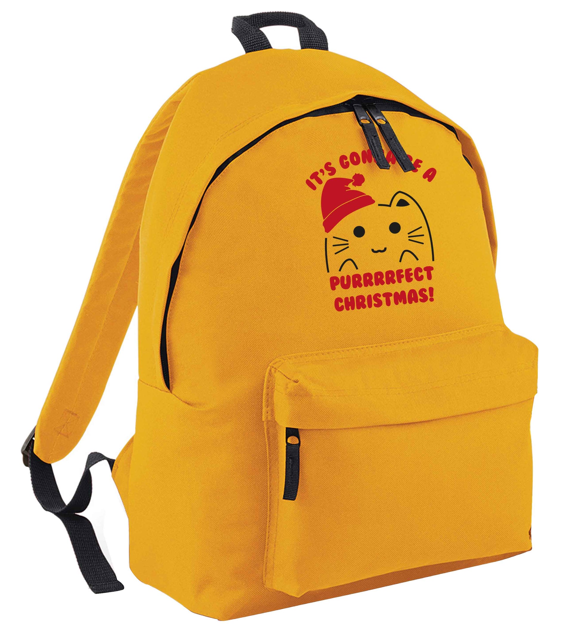 It's going to be a purrfect Christmas mustard adults backpack