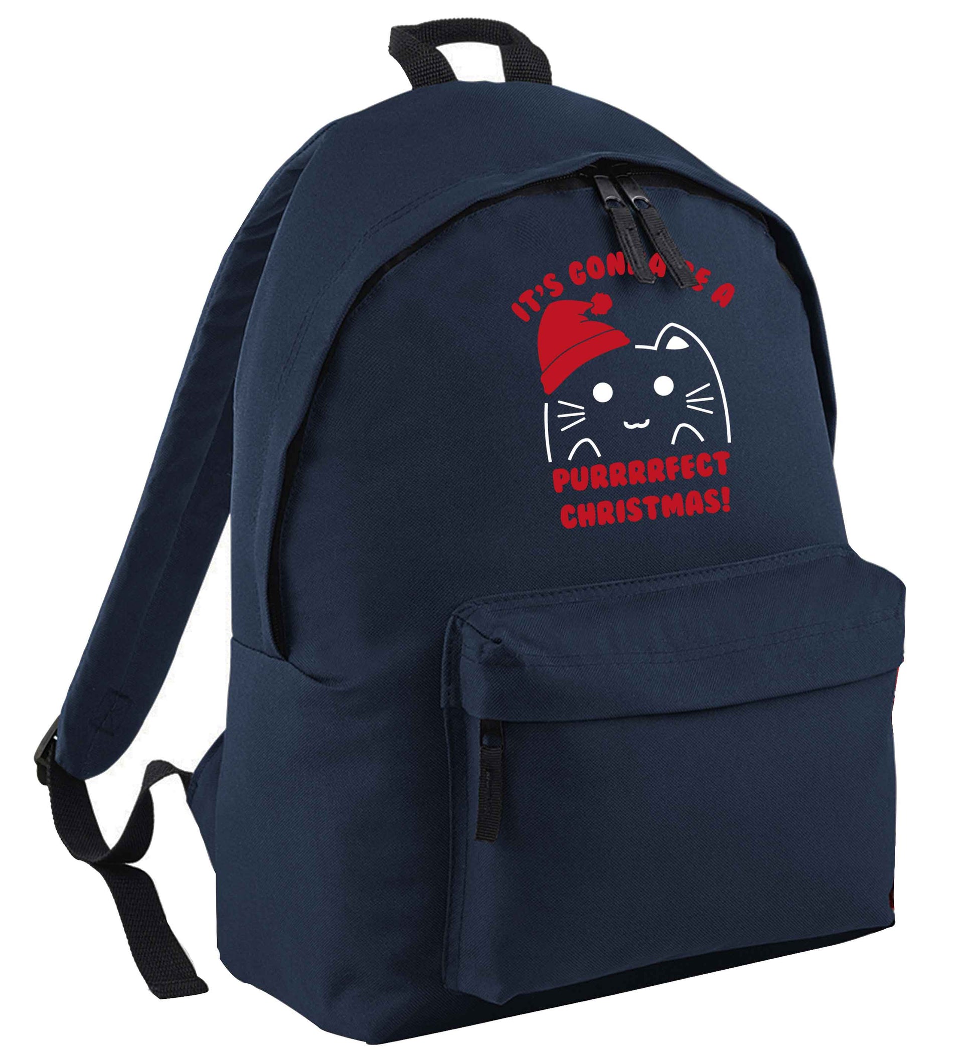 It's going to be a purrfect Christmas navy adults backpack