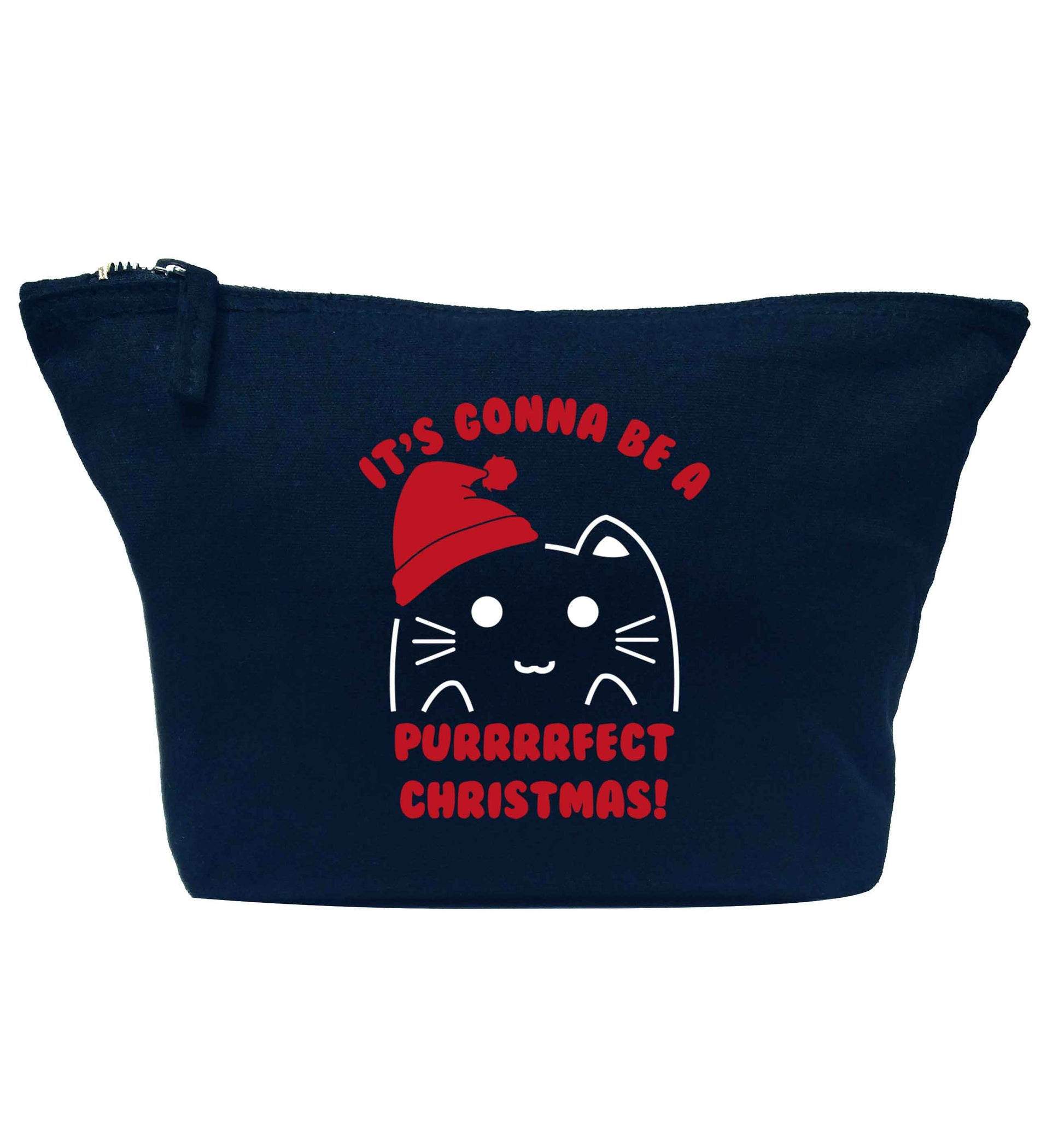It's going to be a purrfect Christmas navy makeup bag