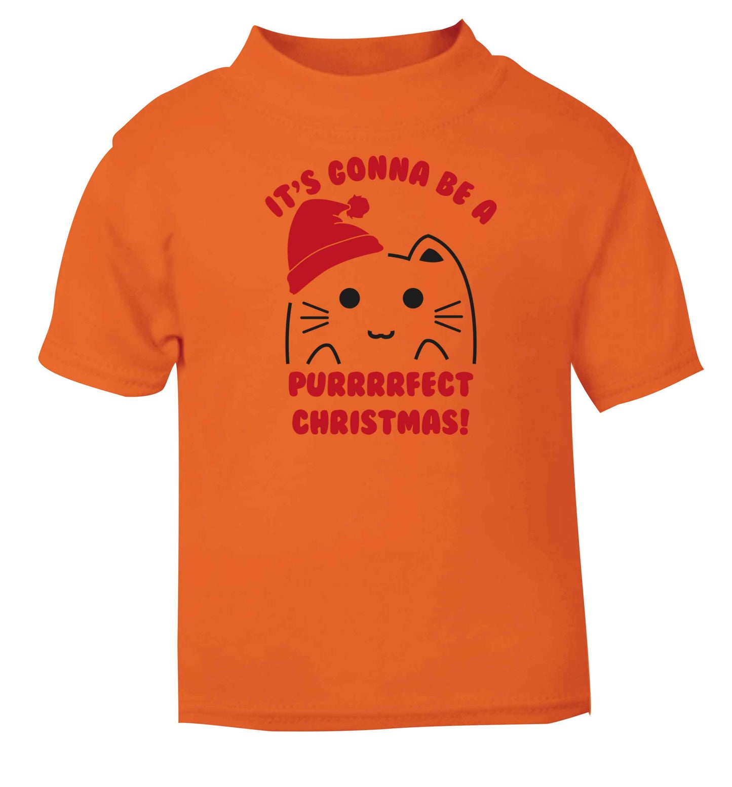 It's going to be a purrfect Christmas orange baby toddler Tshirt 2 Years