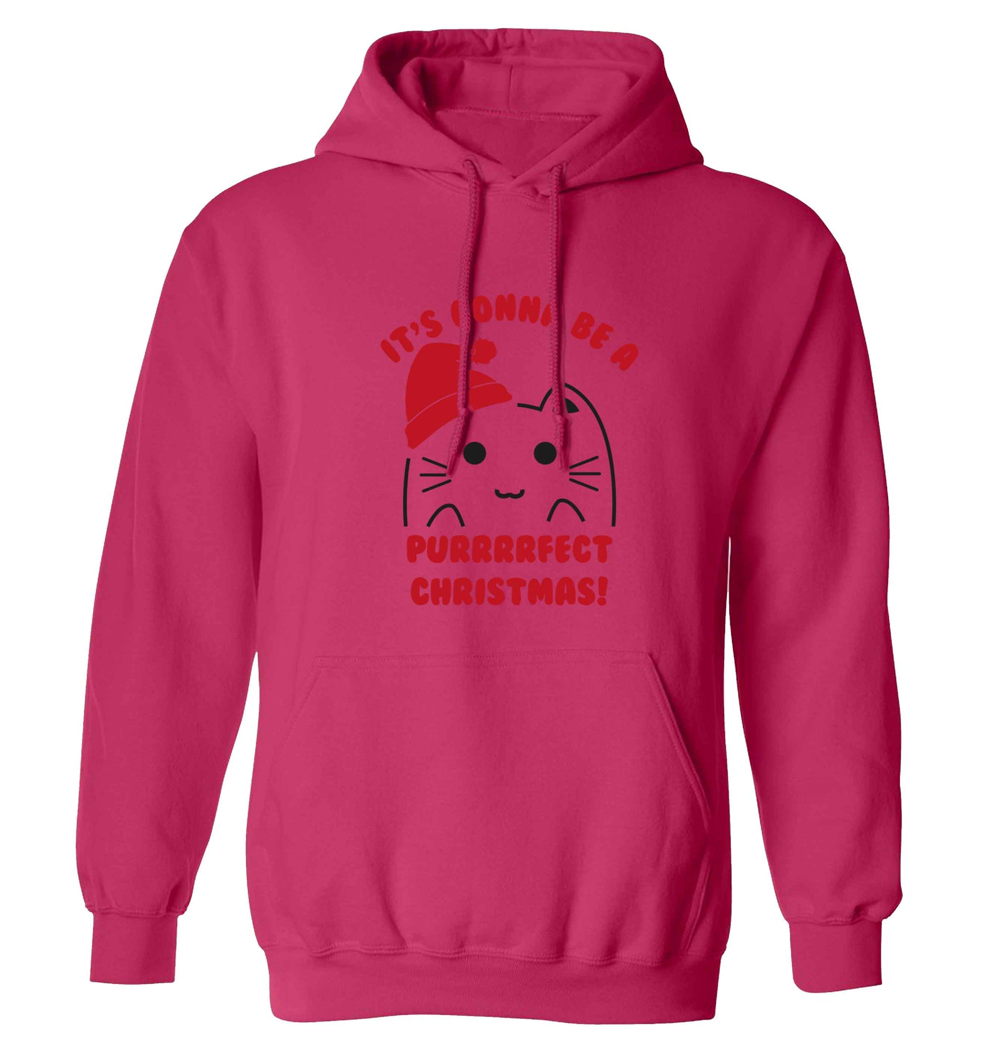 It's going to be a purrfect Christmas adults unisex pink hoodie 2XL