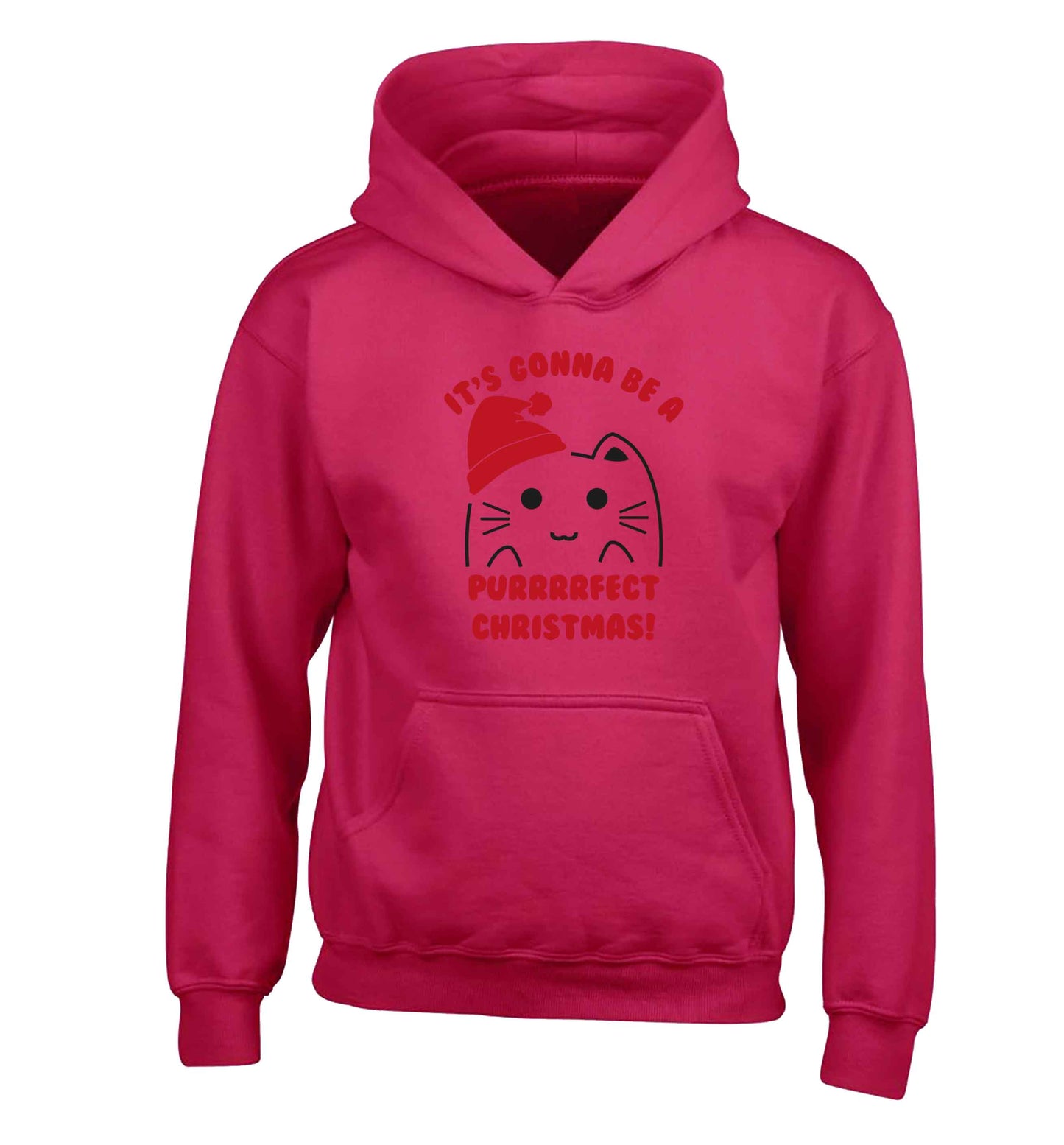 It's going to be a purrfect Christmas children's pink hoodie 12-13 Years