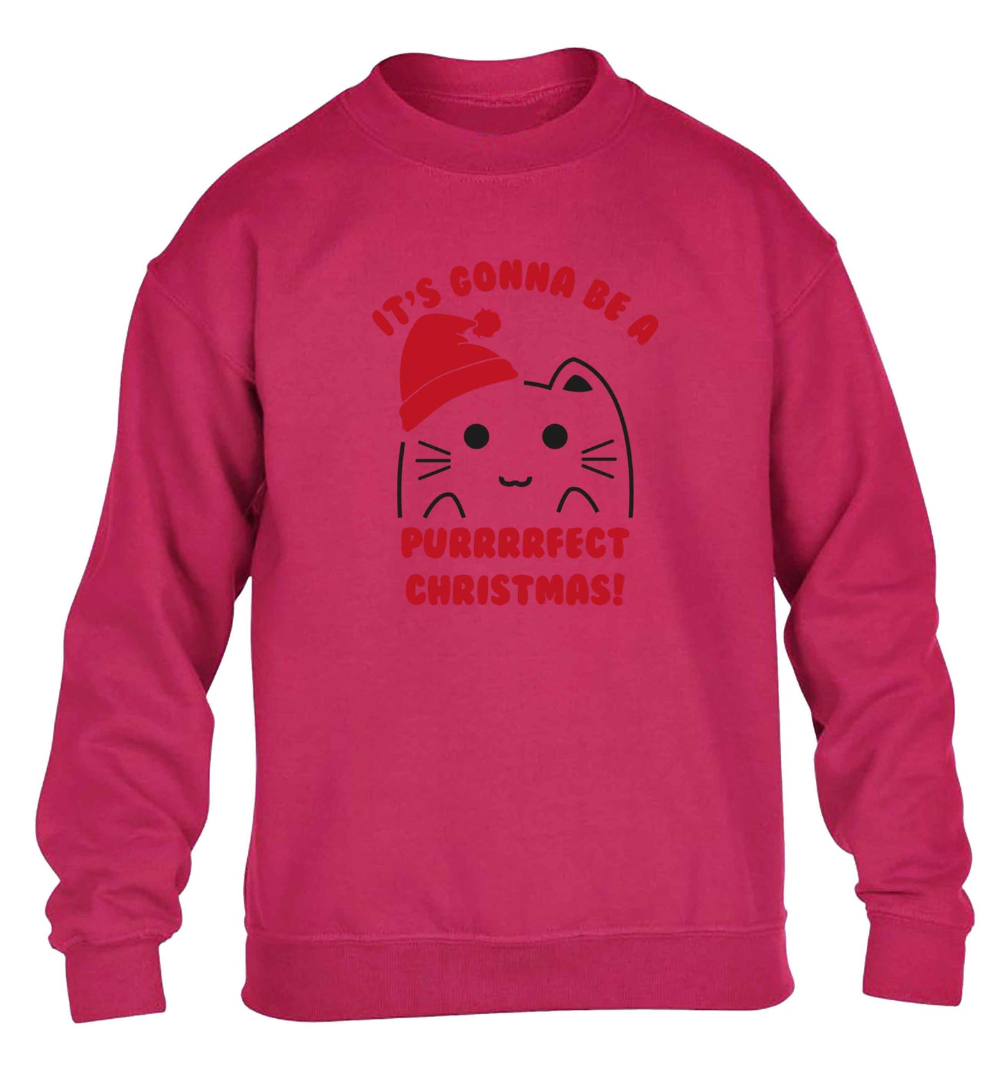 It's going to be a purrfect Christmas children's pink sweater 12-13 Years