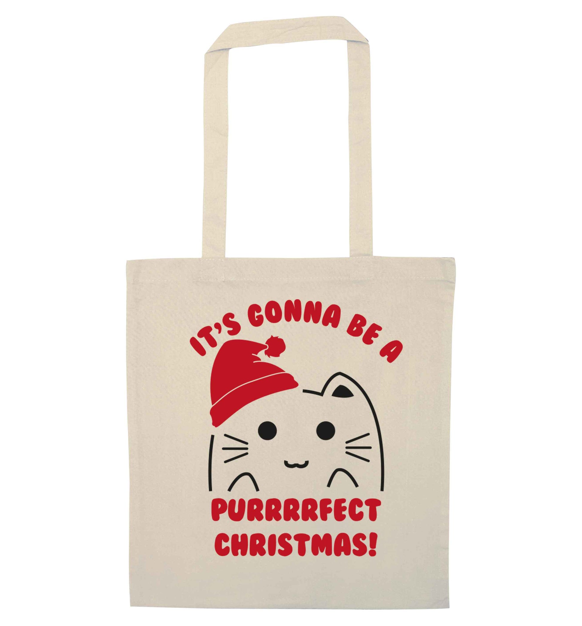 It's going to be a purrfect Christmas natural tote bag
