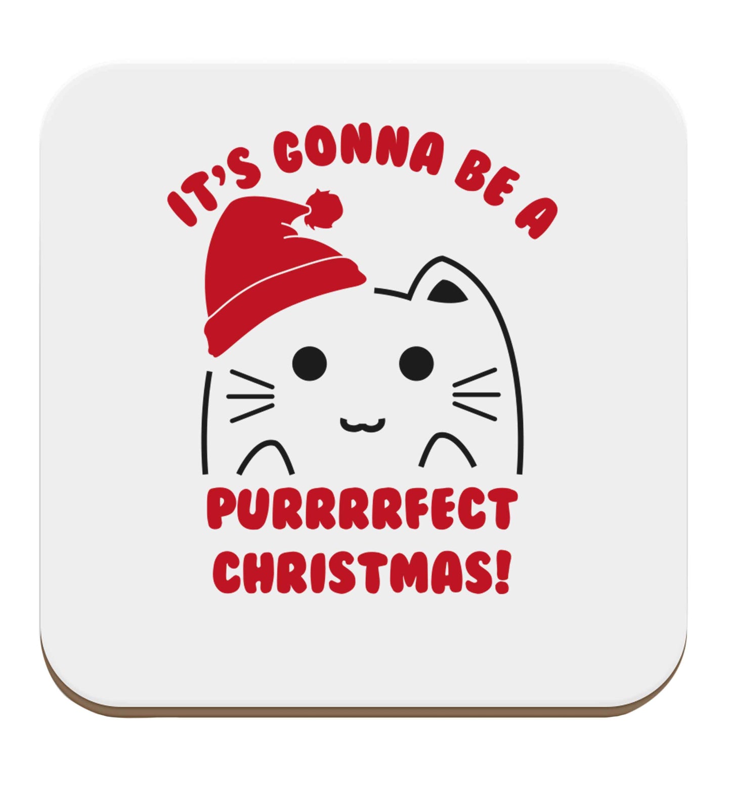 It's going to be a purrfect Christmas set of four coasters