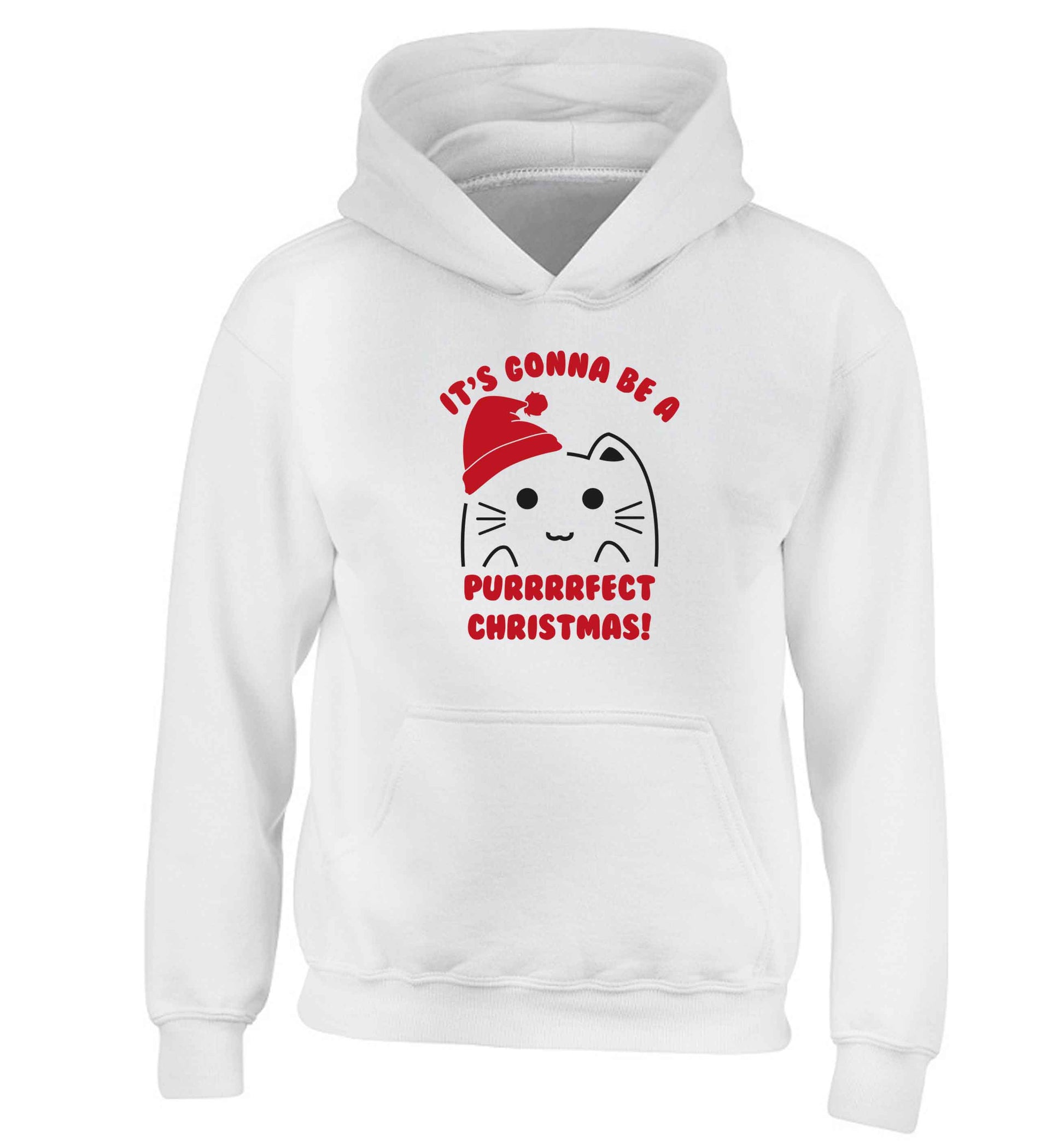 It's going to be a purrfect Christmas children's white hoodie 12-13 Years
