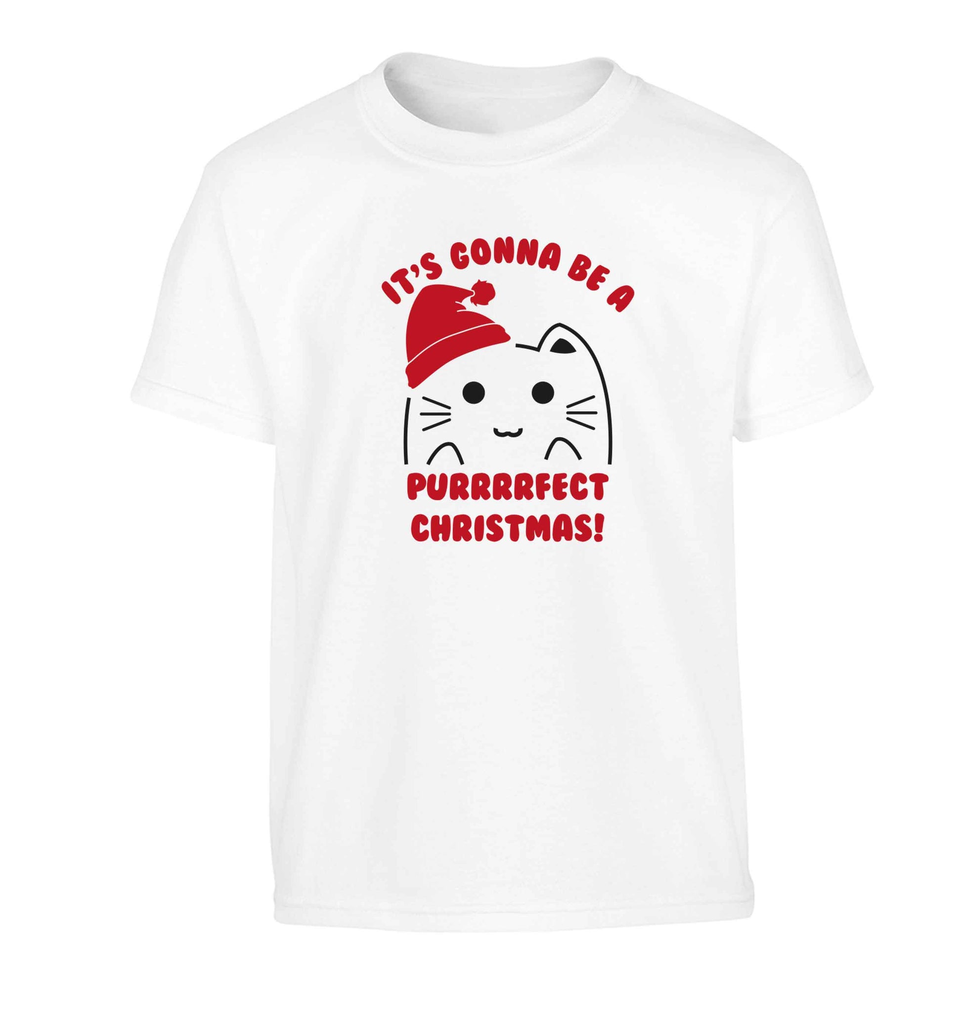 It's going to be a purrfect Christmas Children's white Tshirt 12-13 Years