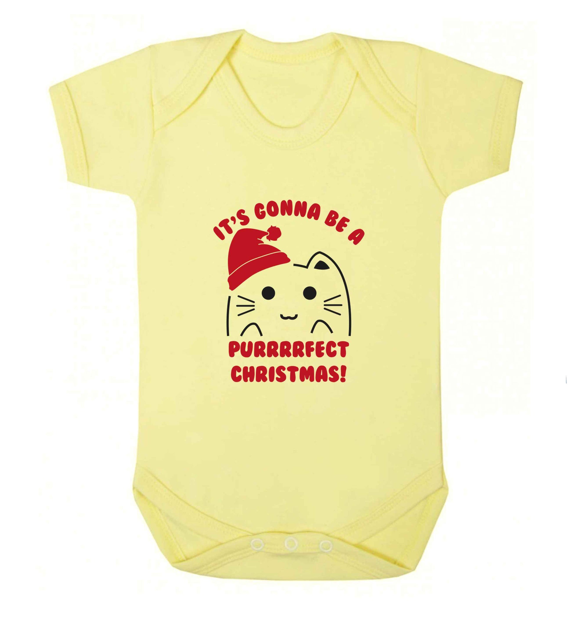 It's going to be a purrfect Christmas baby vest pale yellow 18-24 months