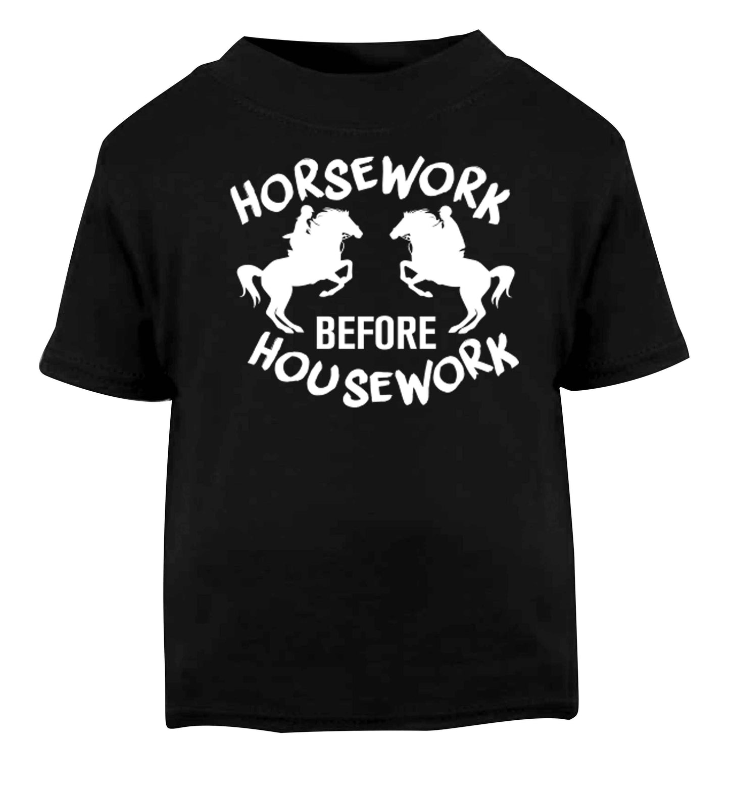Horsework before housework Black baby toddler Tshirt 2 years